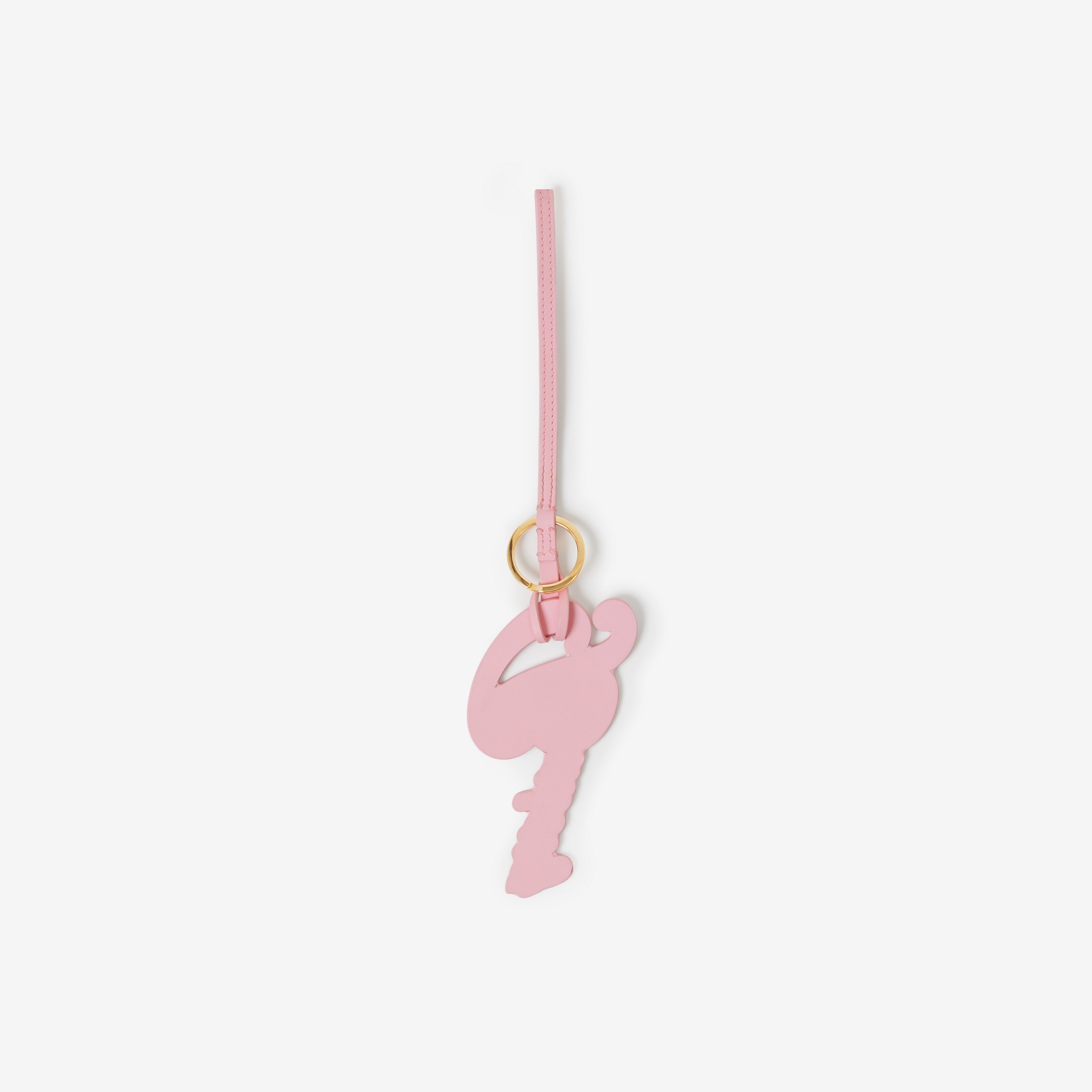 Logo Intarsia Leather Key Charm in Blossom Pink - Women | Burberry® Official - 2