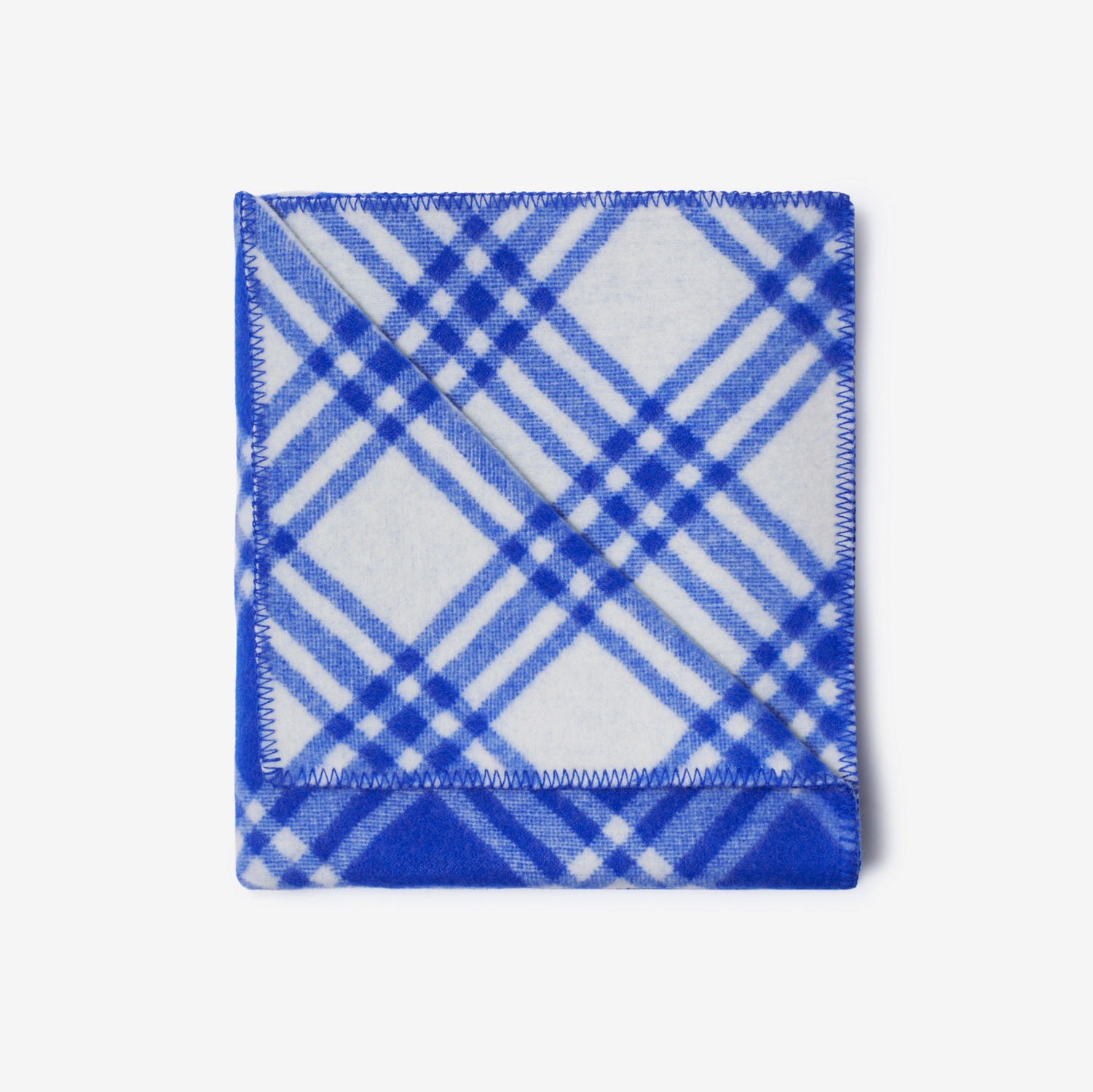 格纹羊毛毯 (骑士蓝) | Burberry® 博柏利官网