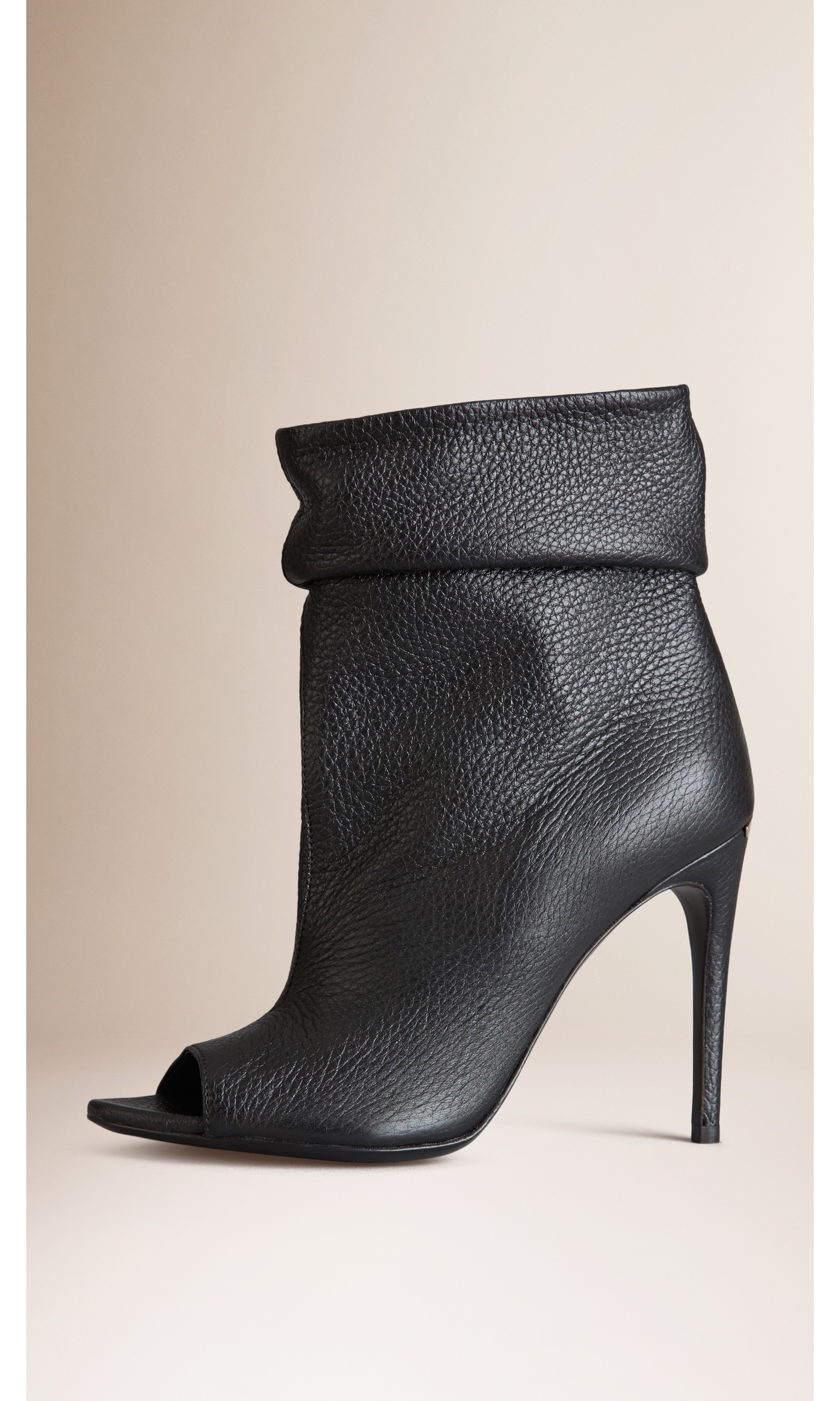 PeepToe Deerskin Boots in Black Women Burberry United States