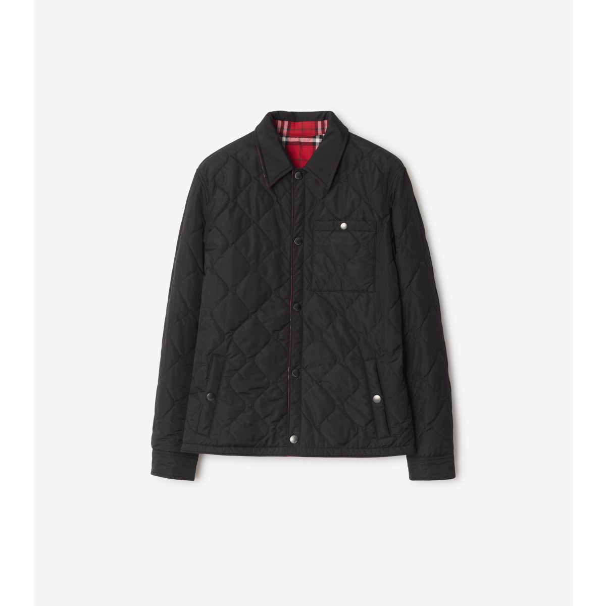  Check Reversible Quilted Nylon Overshirt