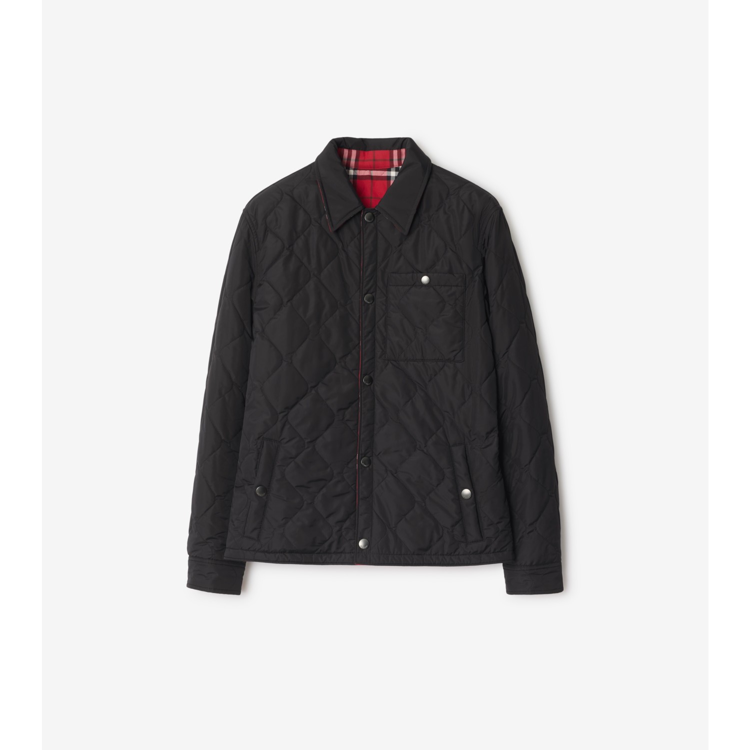 Jaqueta overshirt dupla face de nylon em matelassê