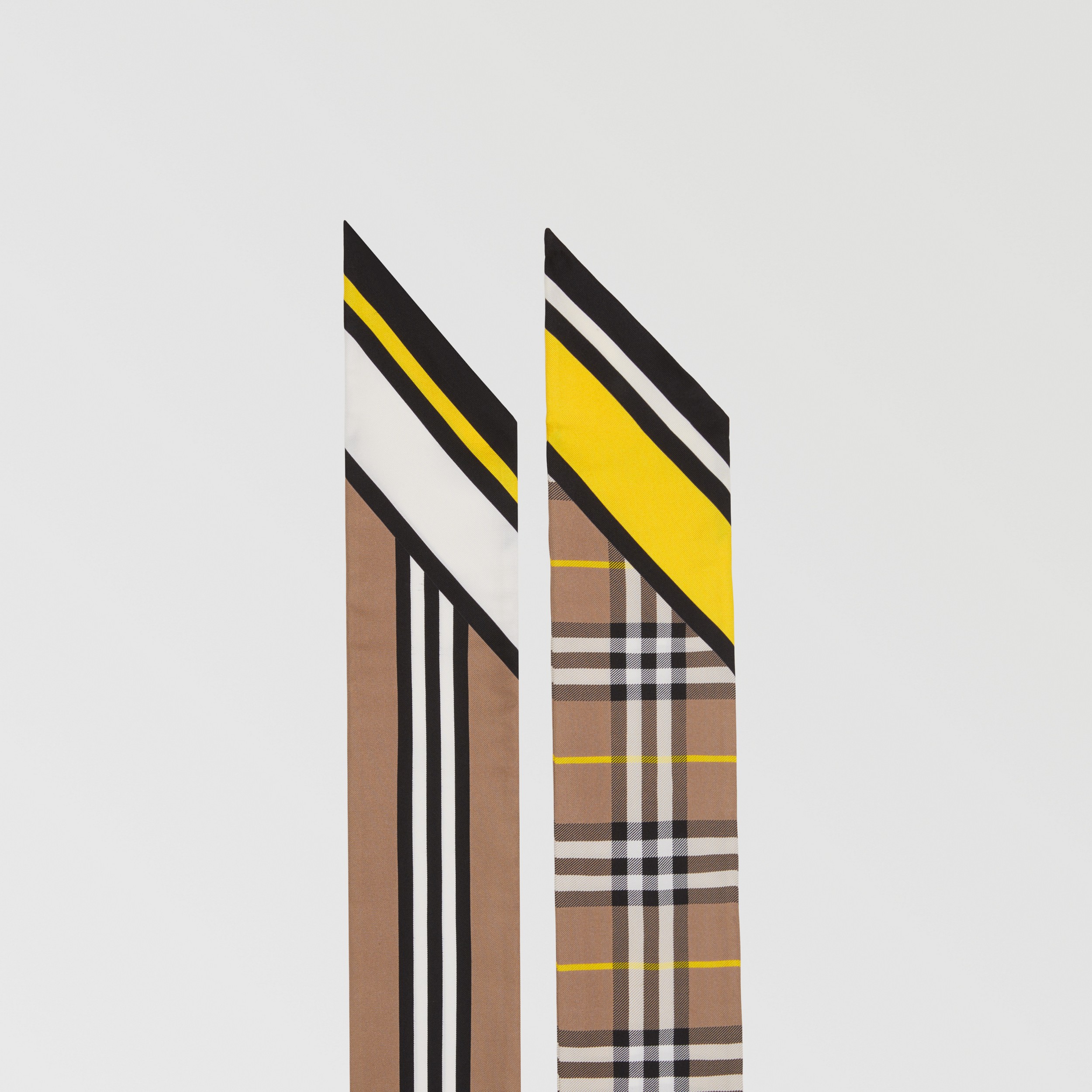 Sciarpa sottile in seta con stampa collage (Grano) | Sito ufficiale Burberry® - 4