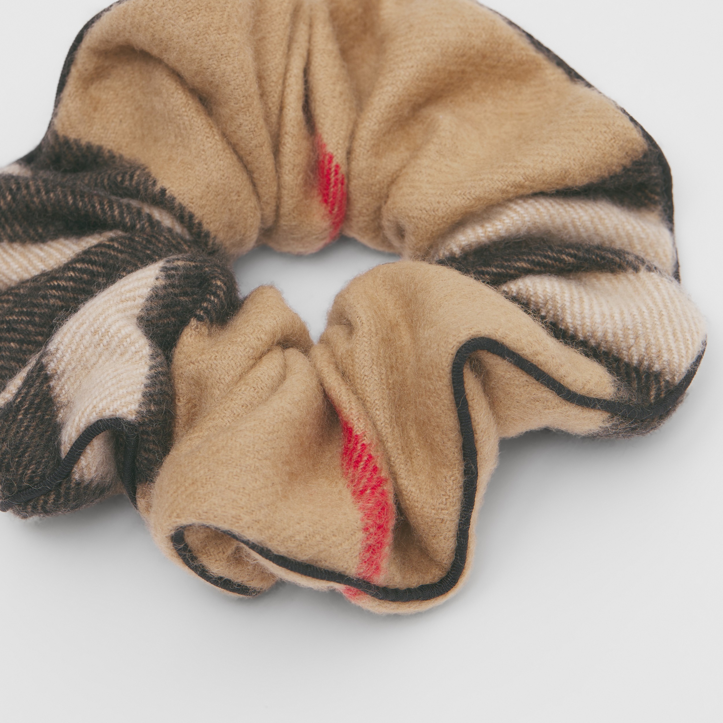 Check Cashmere Scrunchie in Camel - Women | Burberry® Official - 2