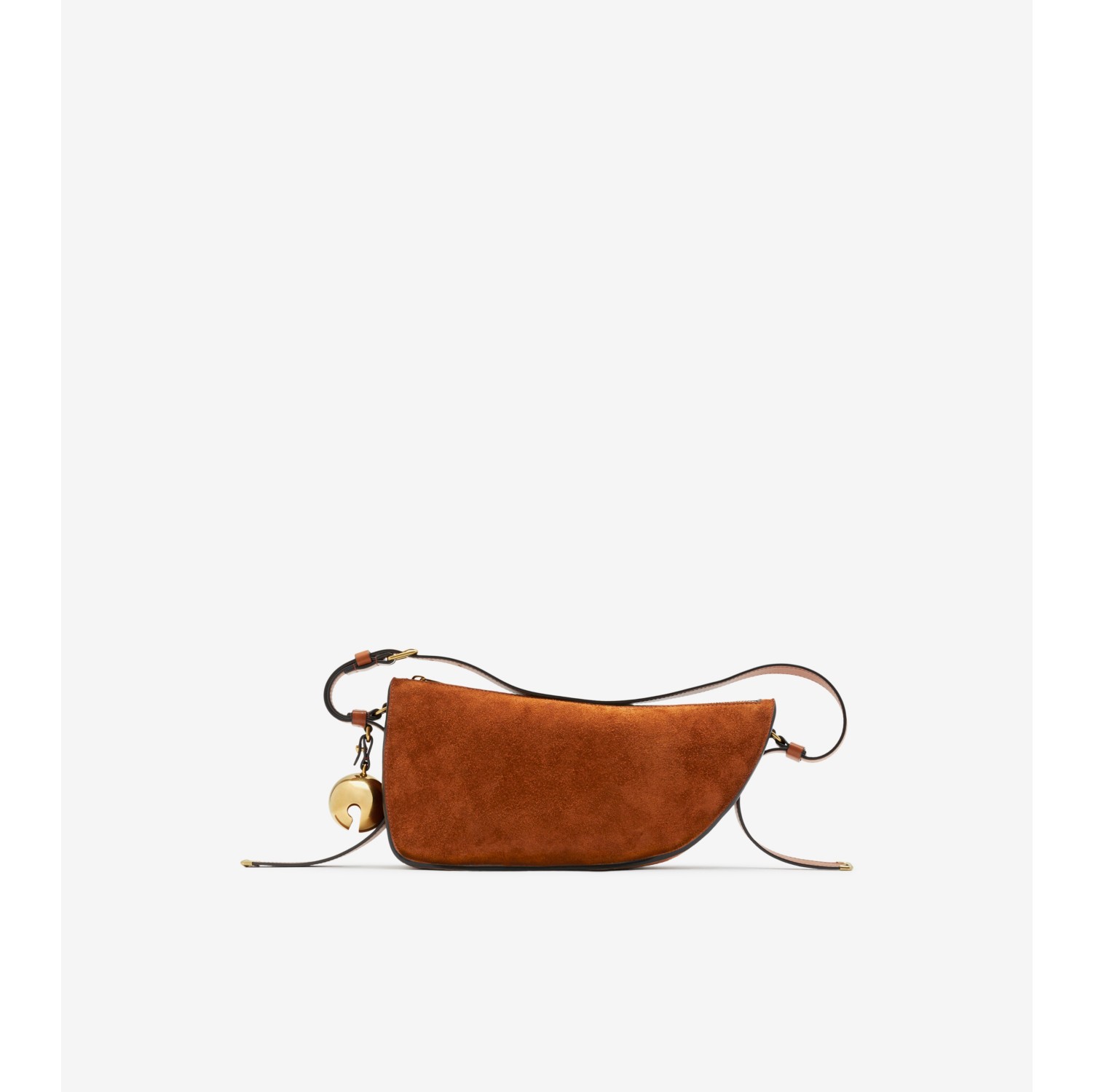 Brown Suede Small Zipper Bag