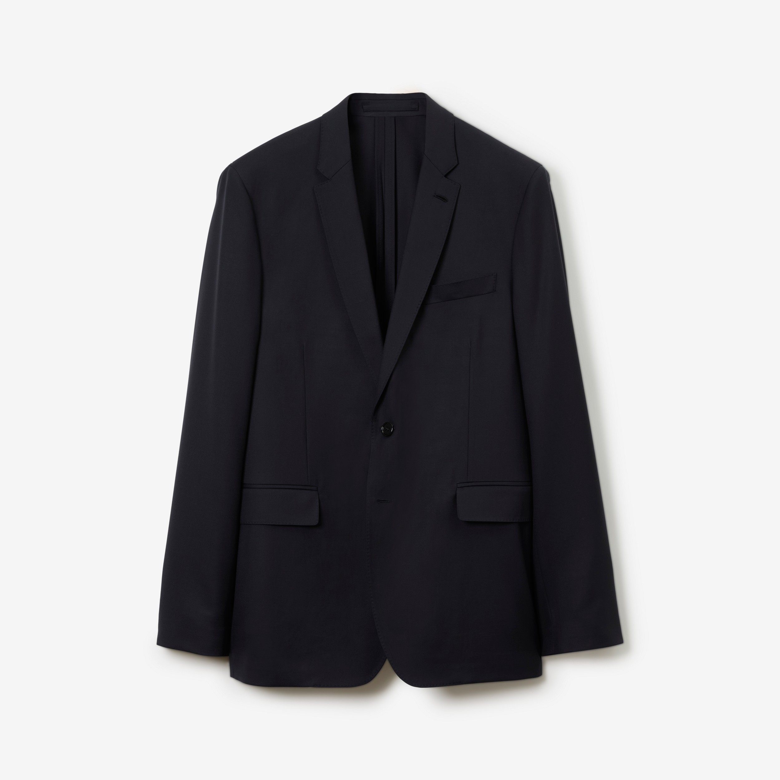 Wool Slim Fit Tailored Jacket in Dark Navy - Men | Burberry® Official - 1
