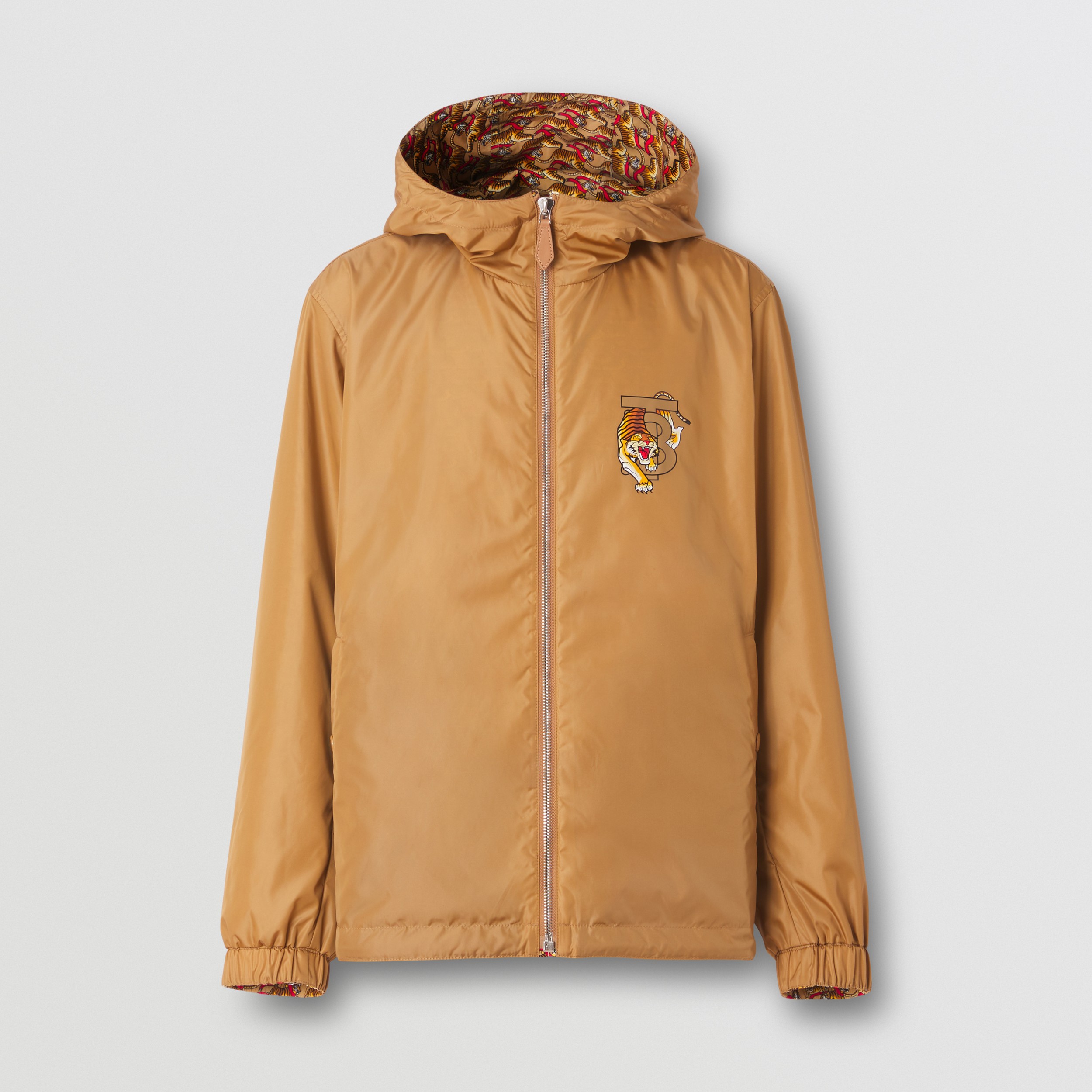 Reversible Tiger Print Hooded Jacket in Honey Beige - Men | Burberry® Official - 3