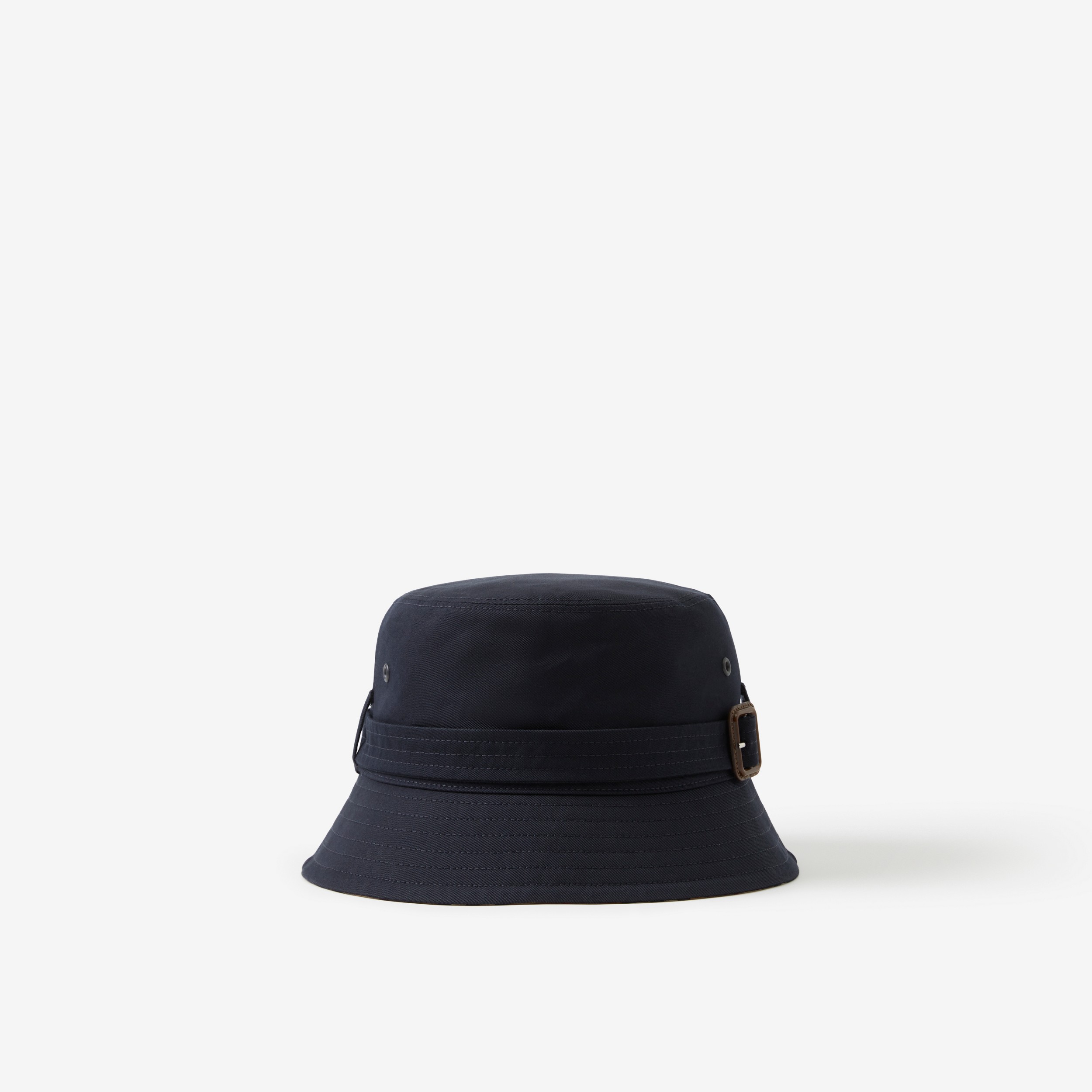 Cotton Gabardine Belted Bucket Hat in Coal Blue | Burberry® Official - 1