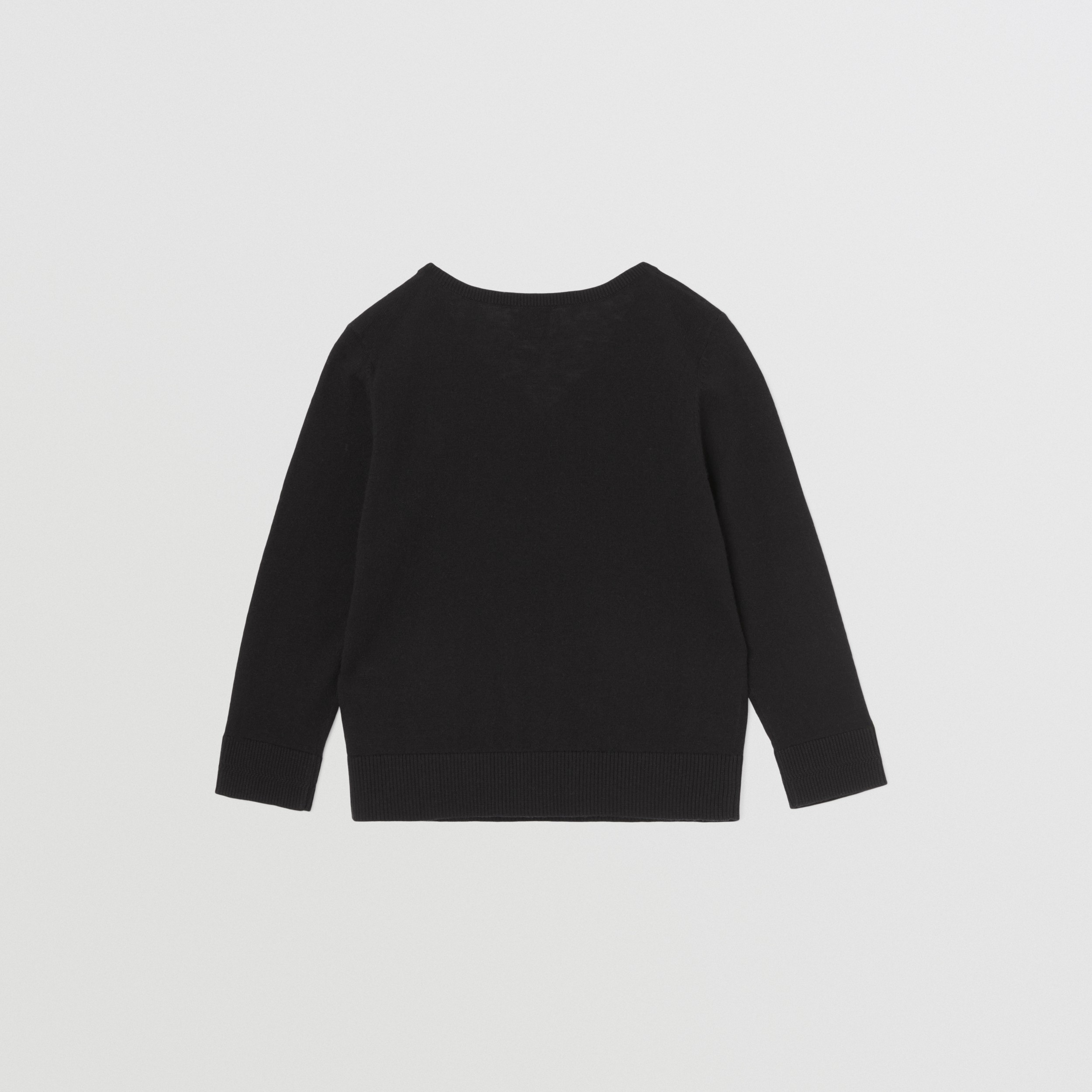 Thomas Bear Motif Cashmere Cotton Sweater in Black - Children | Burberry® Official - 4