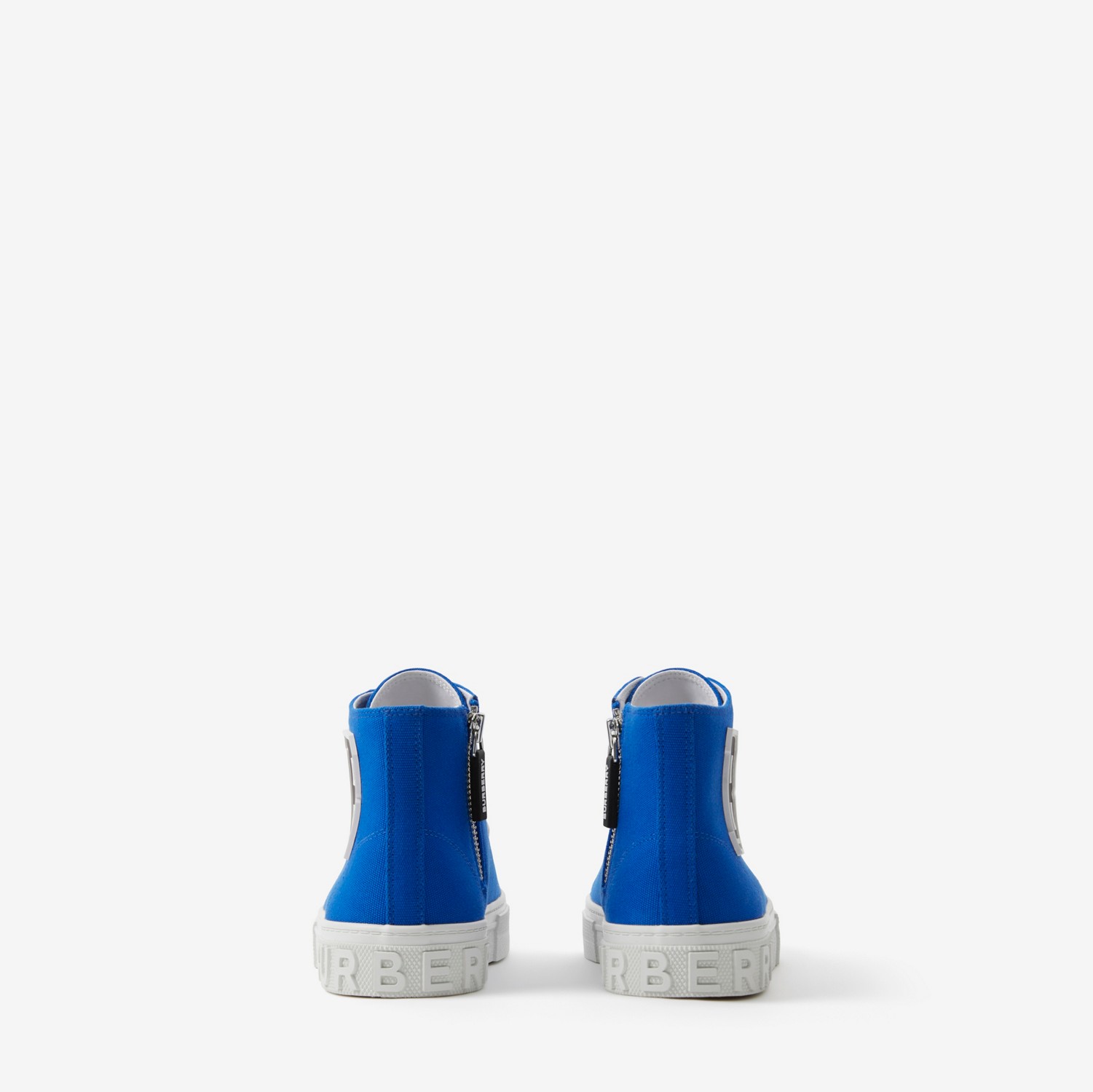 Tênis de cano alto de algodão com estampa gráfica de letra (Azul Lona) - Crianças | Burberry® oficial