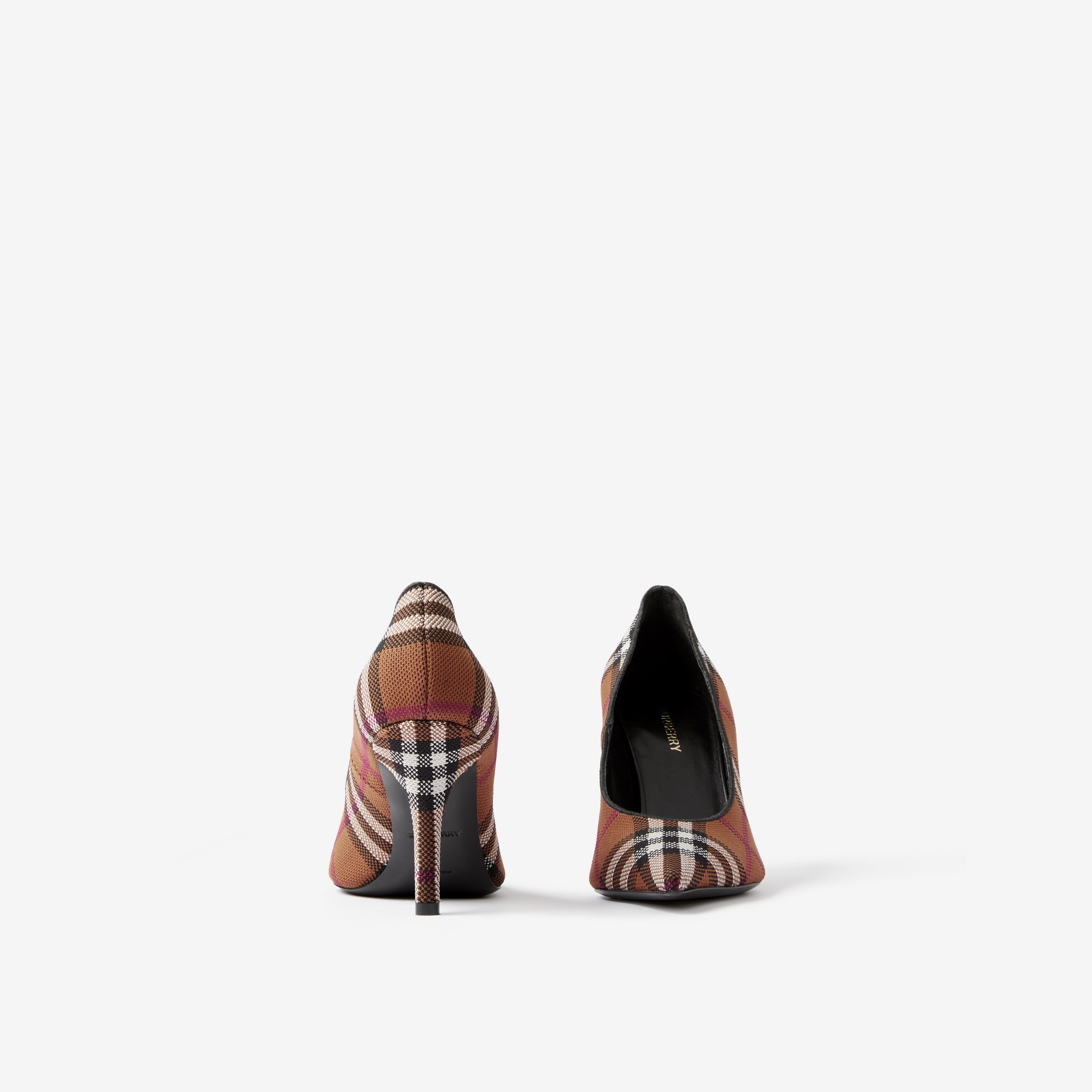 Zapatos de tacón a cuadros con puntera en pico (Marrón Abedul Oscuro) - Mujer | Burberry® oficial - 4
