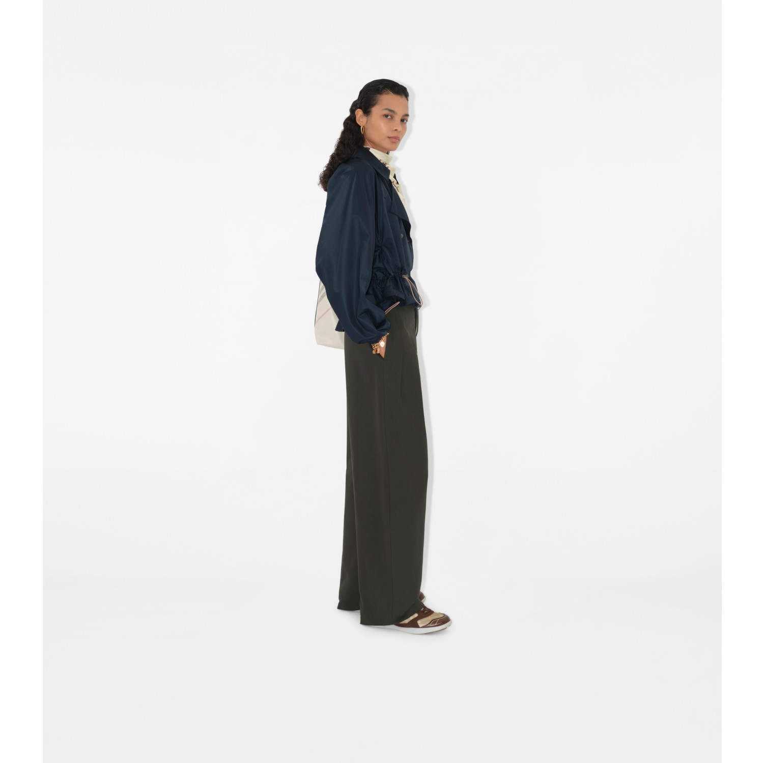 Satin Hooded Trench Jacket