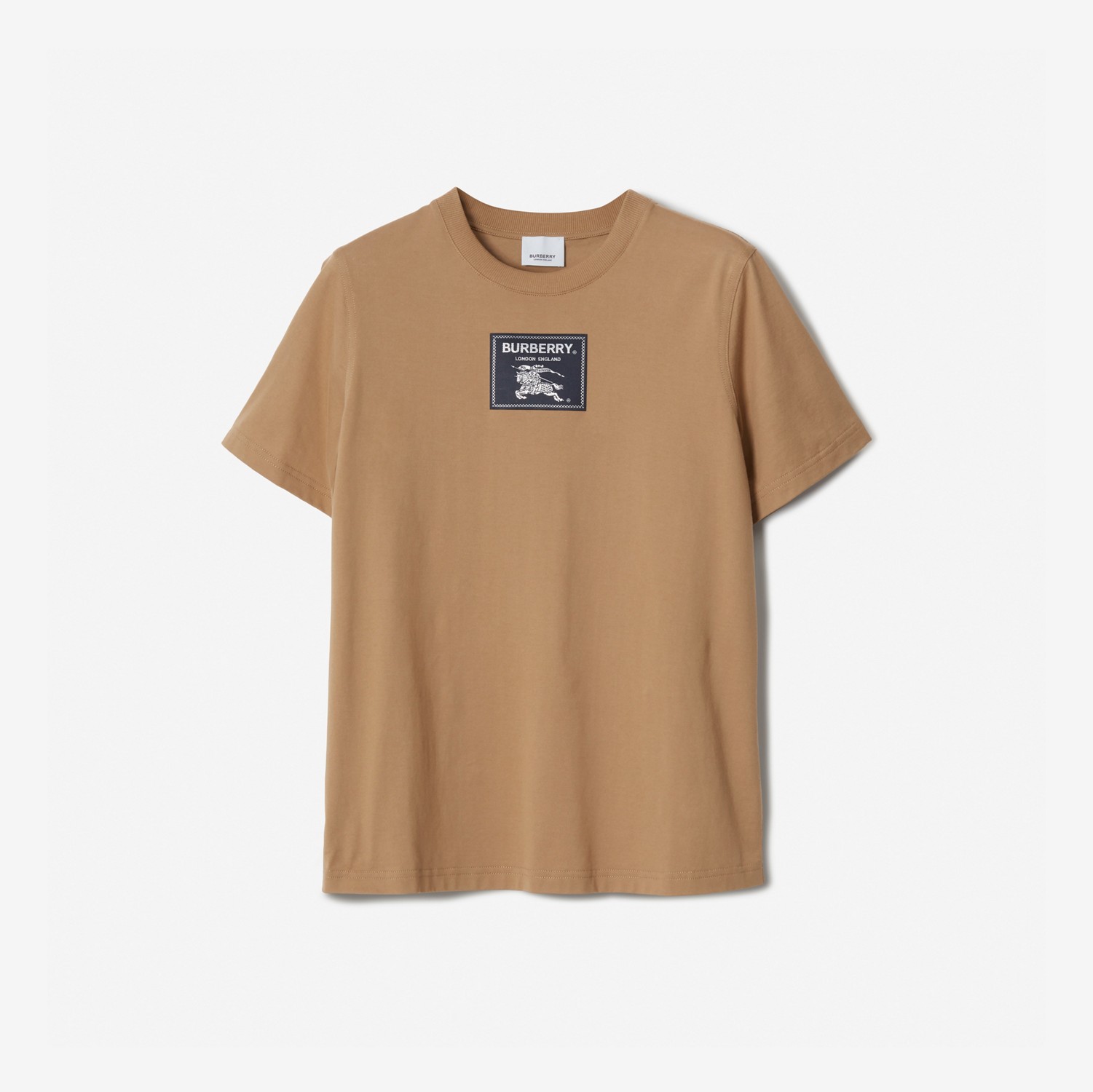 프로섬 라벨 코튼 티셔츠 (카멜) - 여성 | Burberry®