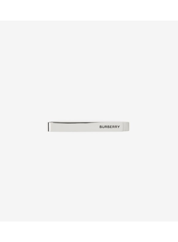 Burberry Palladium-Plated Check Tie Bar