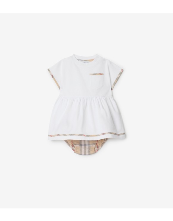 Robe et bloomer en coton avec Check