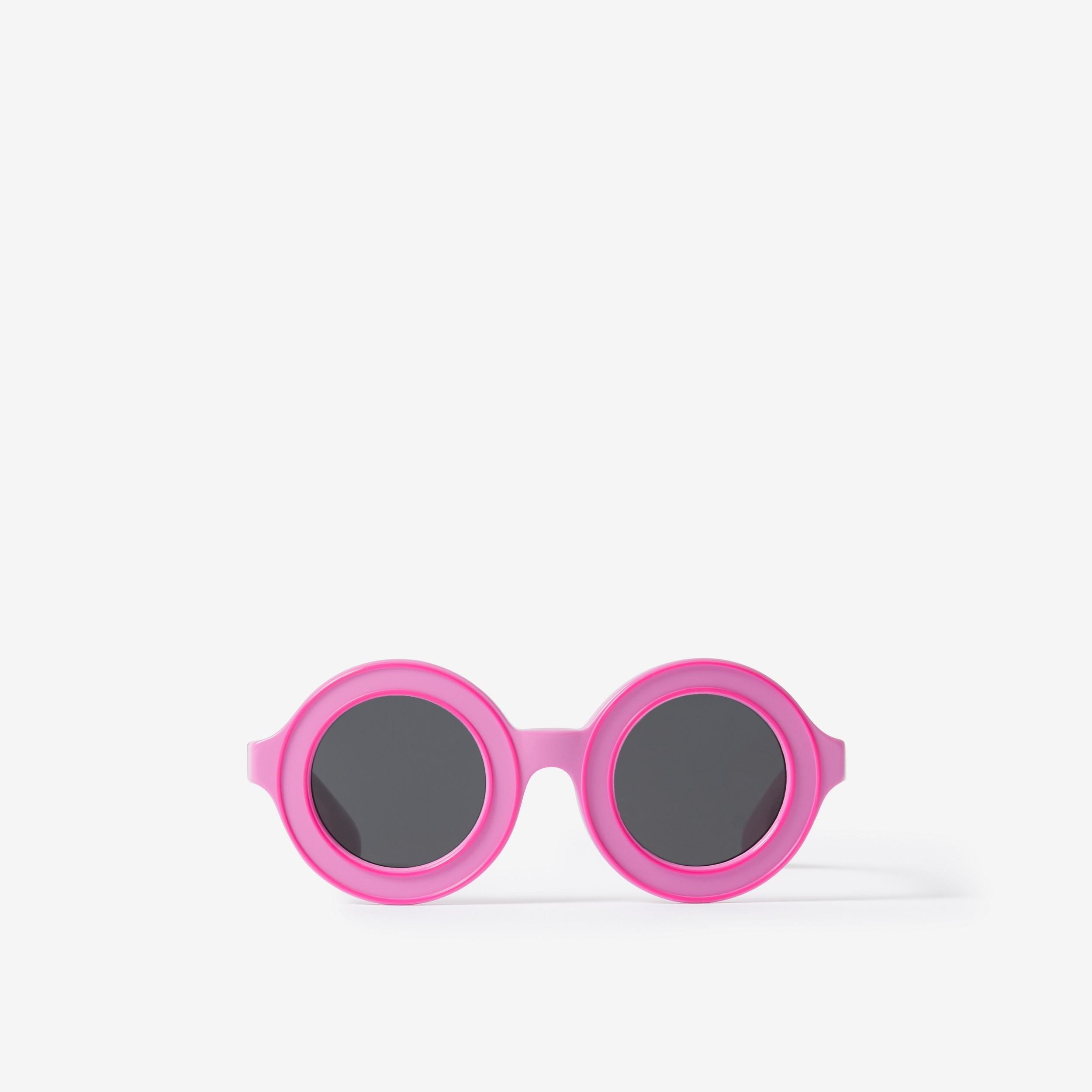 Logo Detail Round Frame Sunglasses in Pink - Children | Burberry® Official - 1