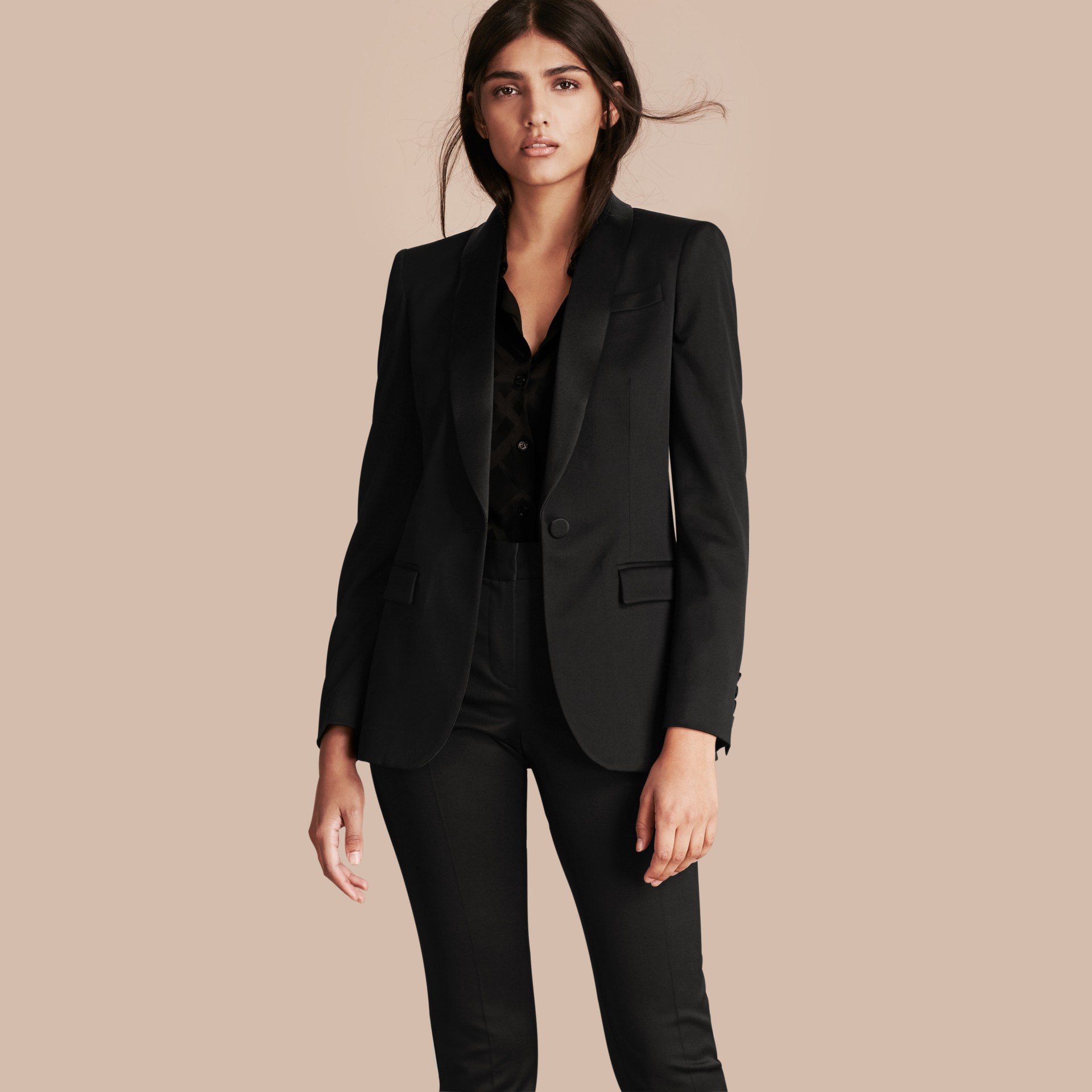 Stretch Wool Tuxedo Jacket | Burberry