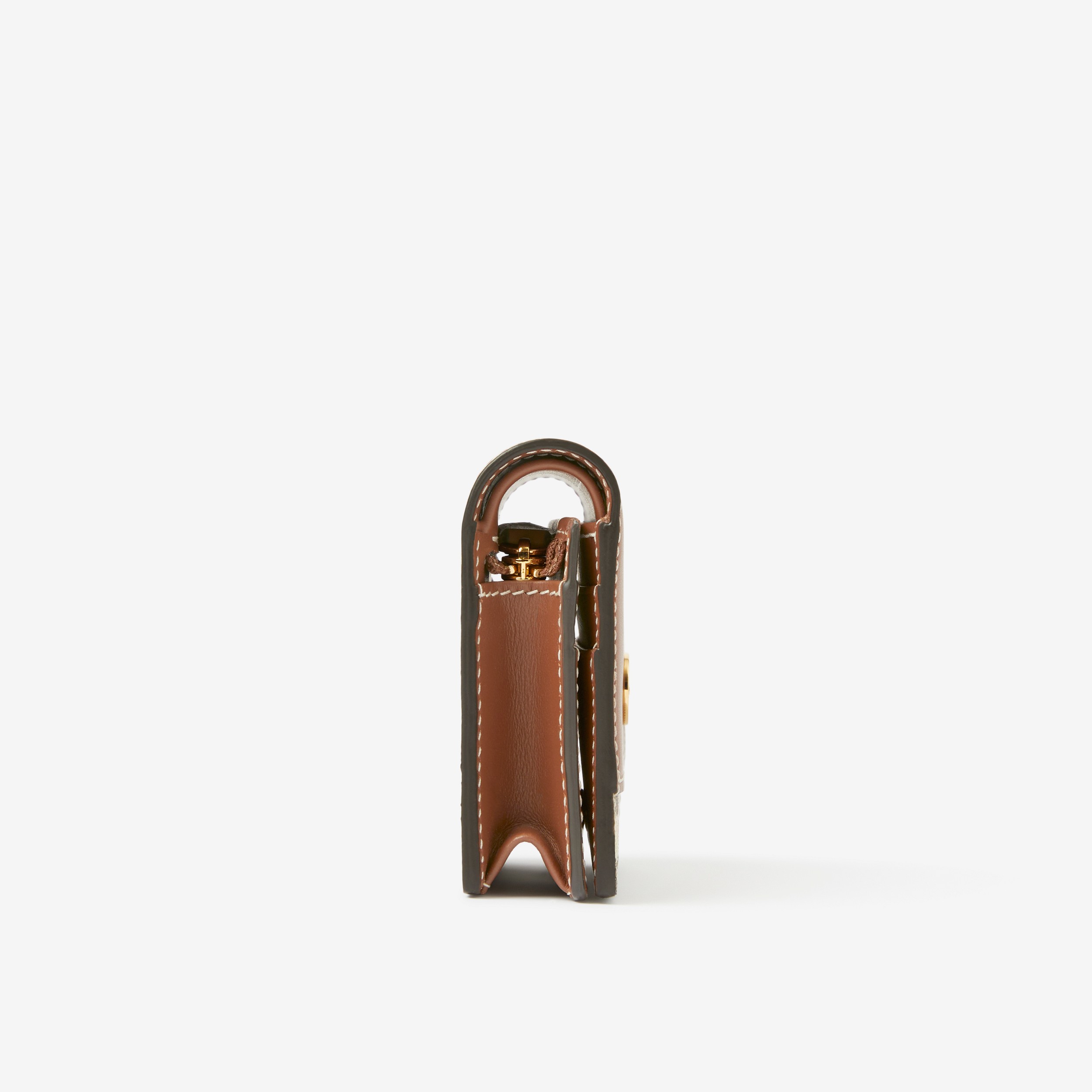 Petit portefeuille à rabat en cuir et Vintage Check (Hâle) - Femme | Site officiel Burberry® - 2