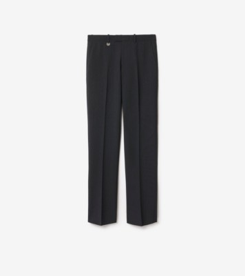 Wool Blend Tailored Trousers in Midnight grey melange - Men | Burberry® Official