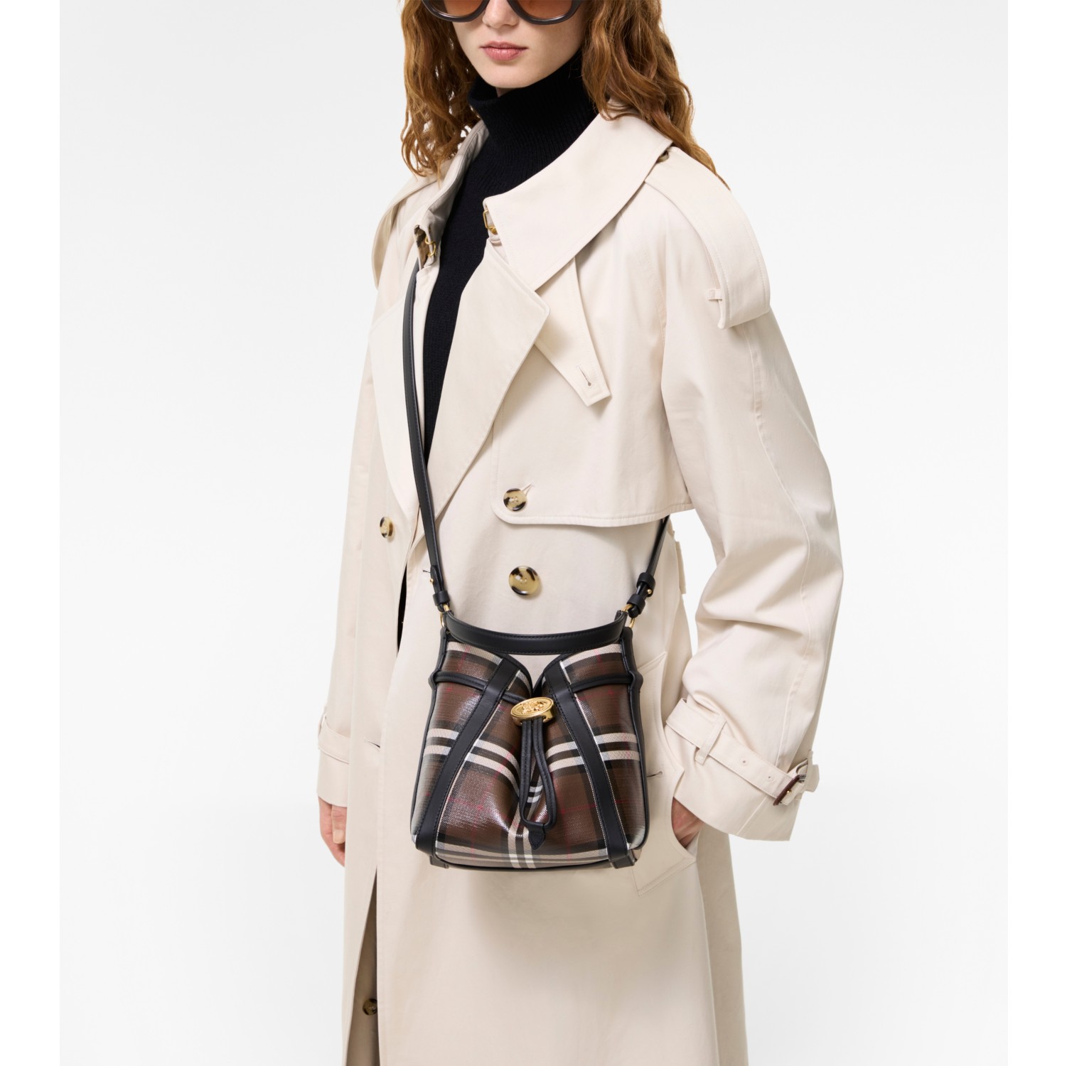 Mini Check Bucket Bag