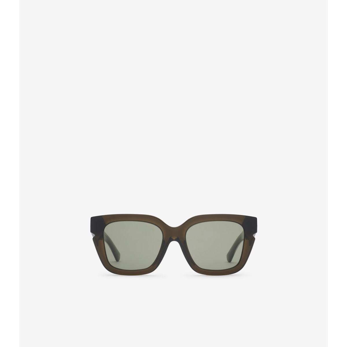Burberry Inlaid Check Square Sunglasses In Dark Khaki