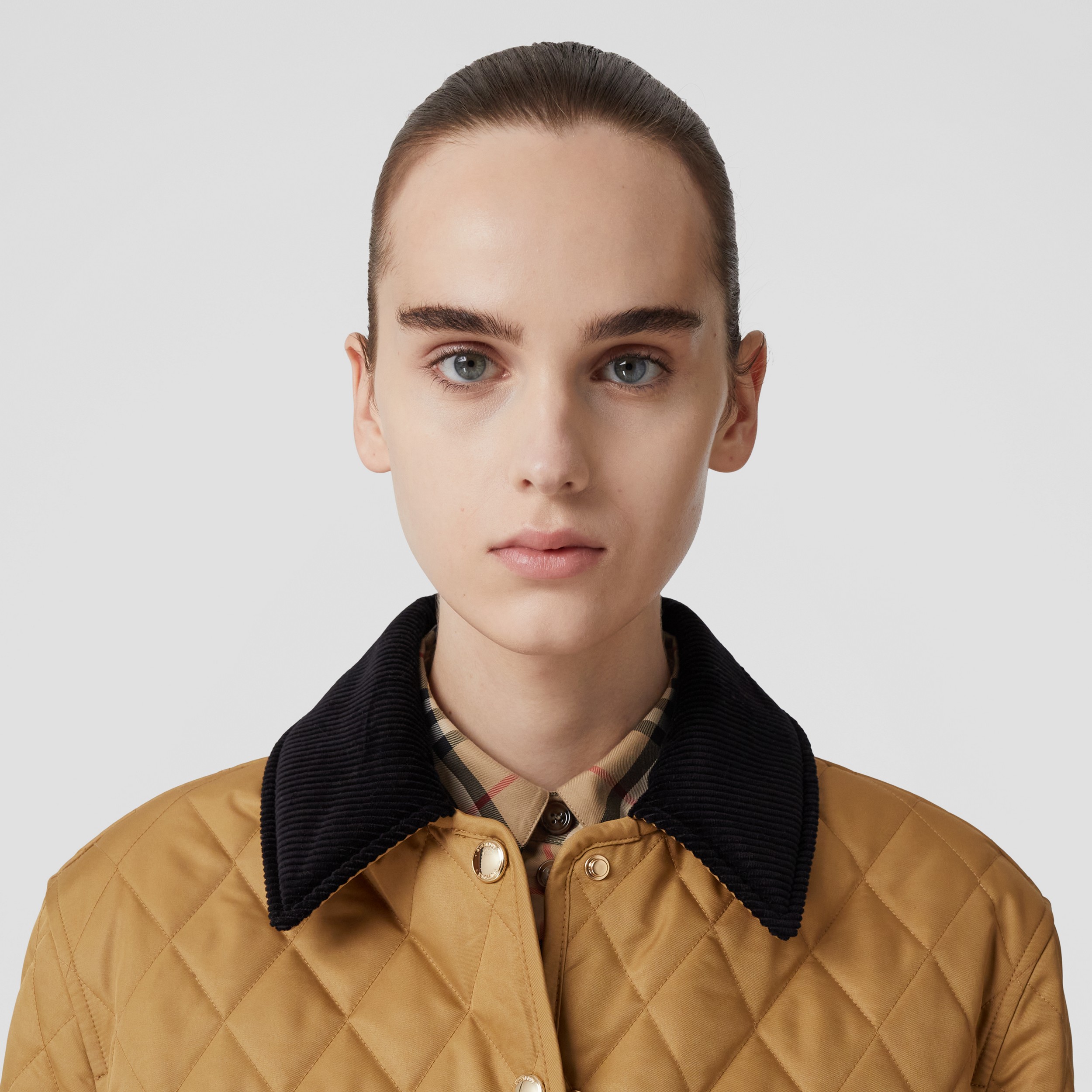Corduroy Collar Diamond Quilted Jacket in Camel | Burberry® Official - 2