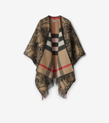 リバーシブル EKD チェック ウールケープ (アーカイブベージュ) | Burberry®公式サイト