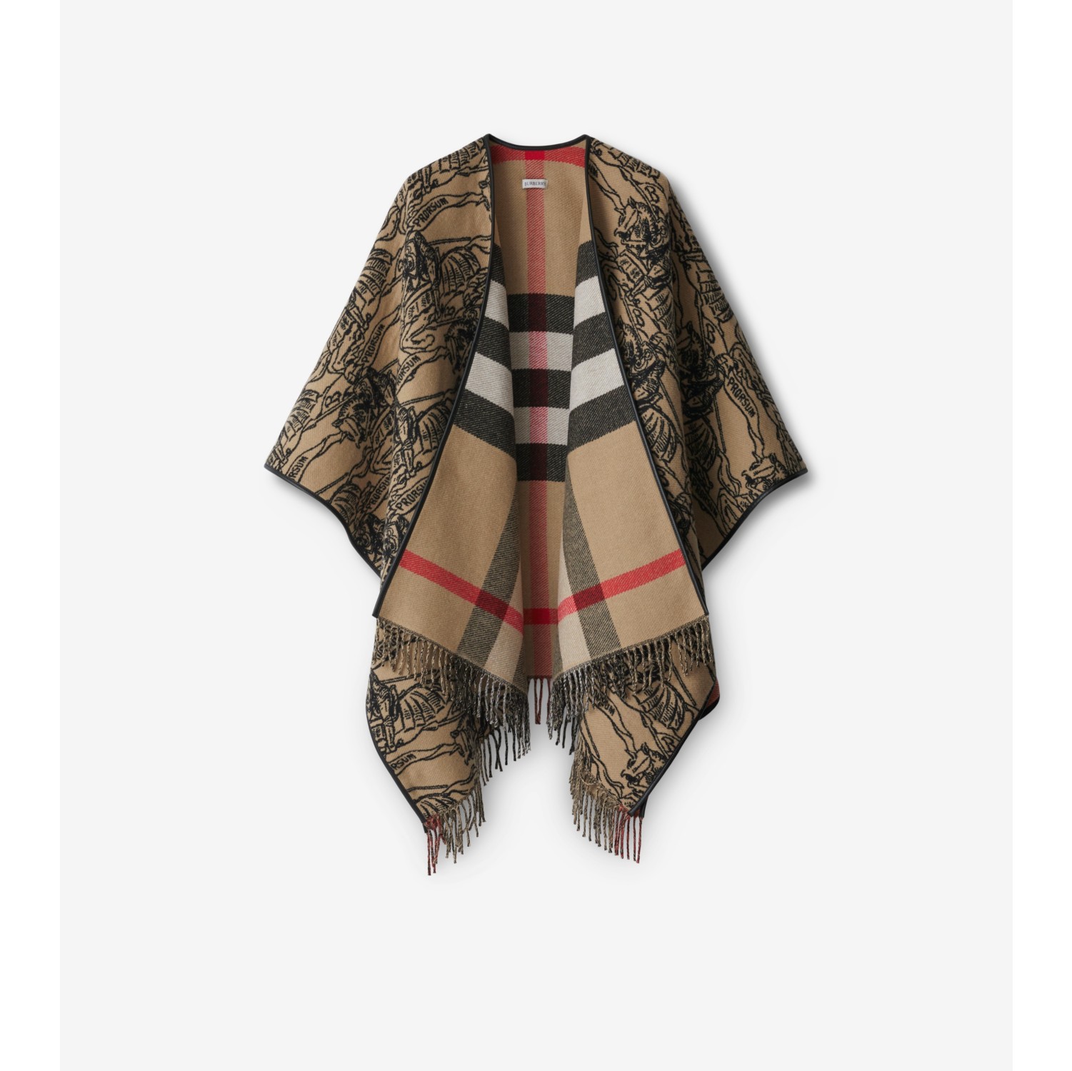 リバーシブル EKD チェック ウールケープ (アーカイブベージュ) | Burberry®公式サイト