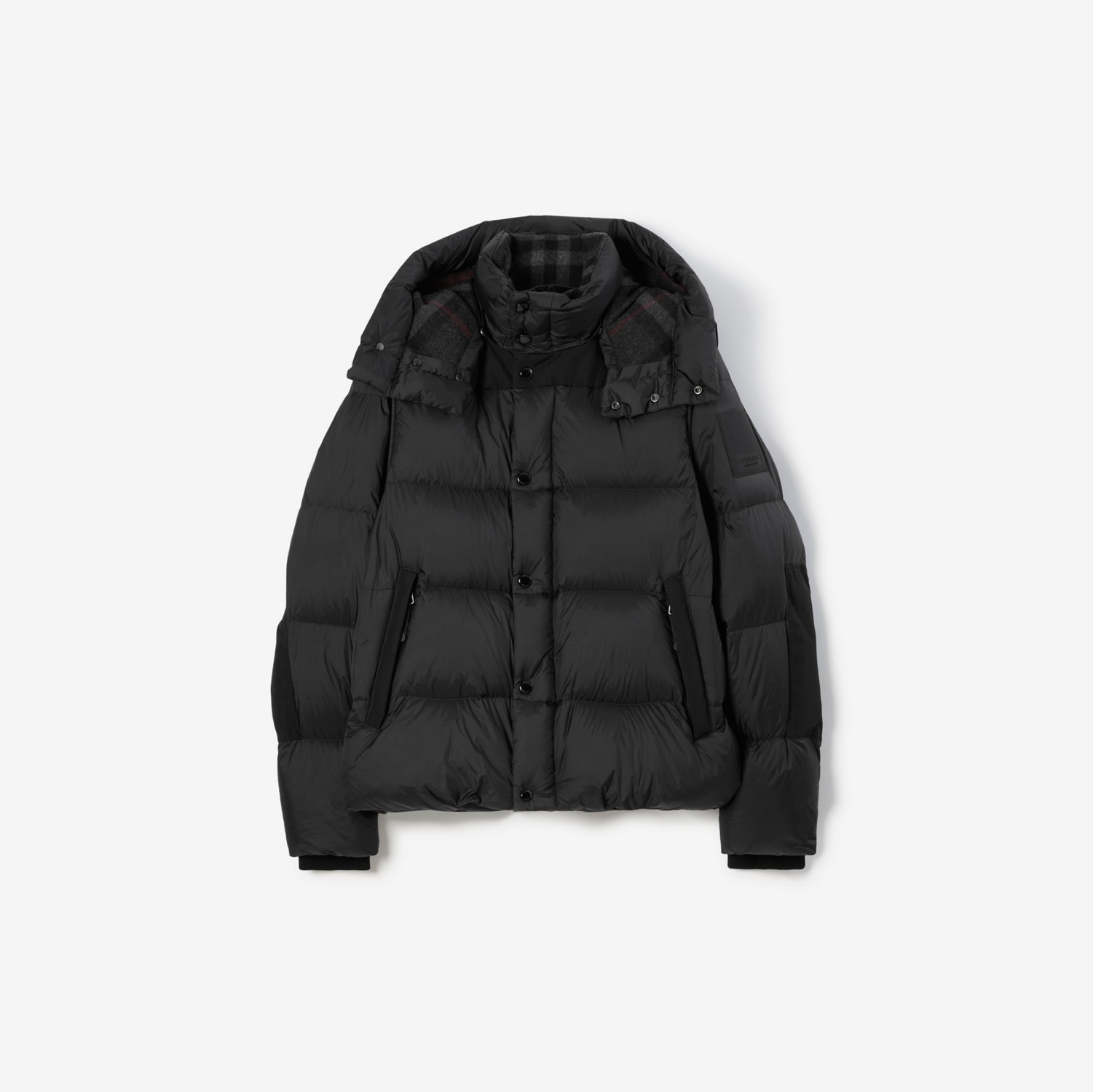 Detachable Sleeve Nylon Puffer Jacket in Black - Men