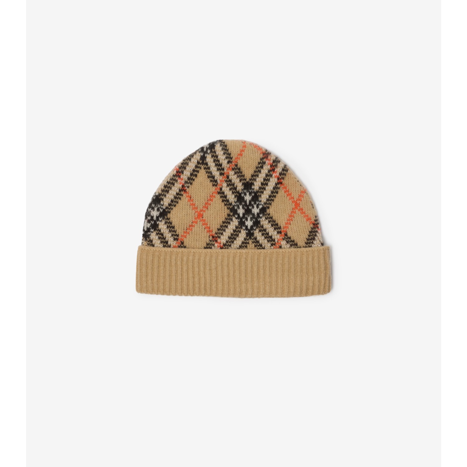 Check Cashmere Beanie