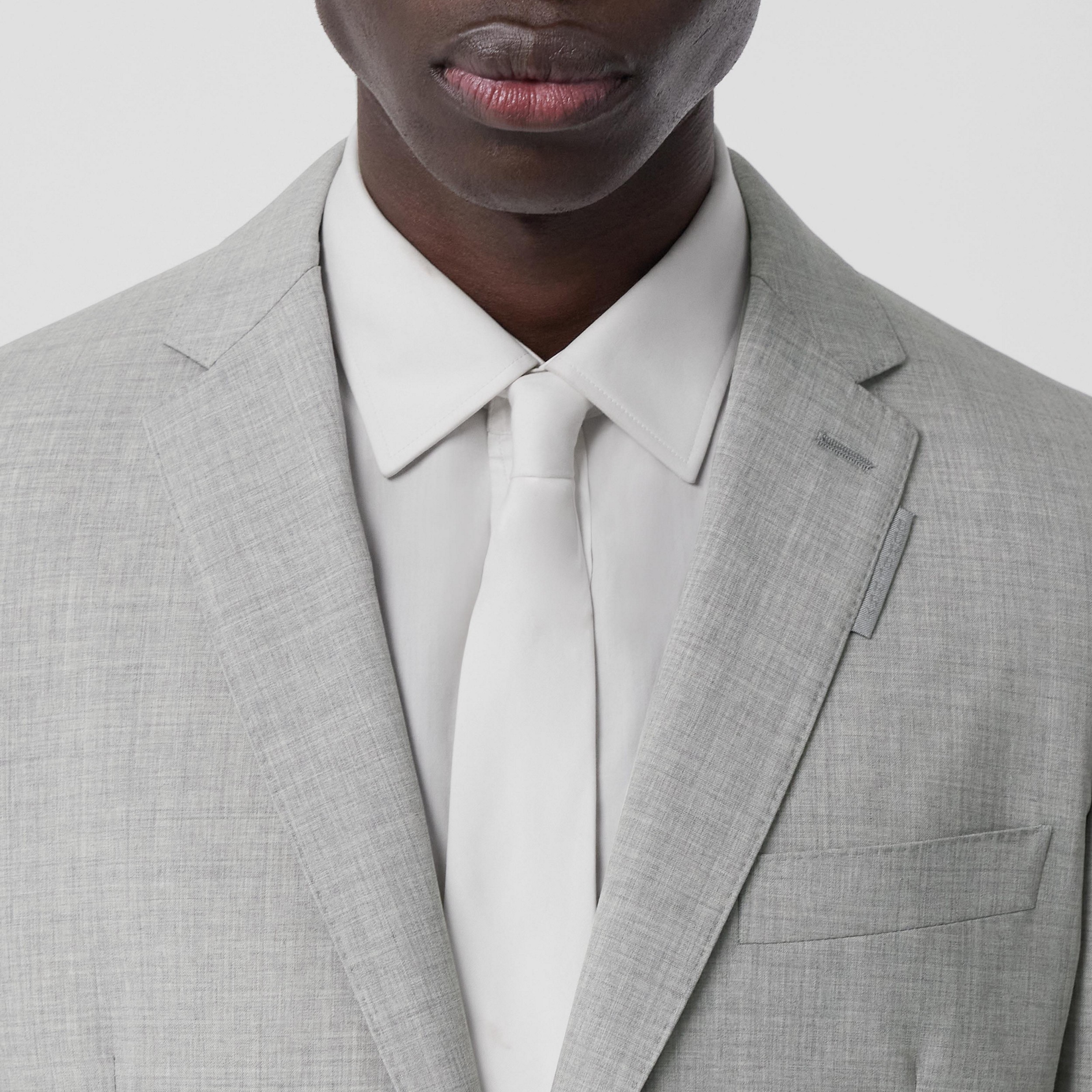 Pocket Detail Wool Tailored Jacket in Grey Taupe Melange - Men | Burberry® Official - 2