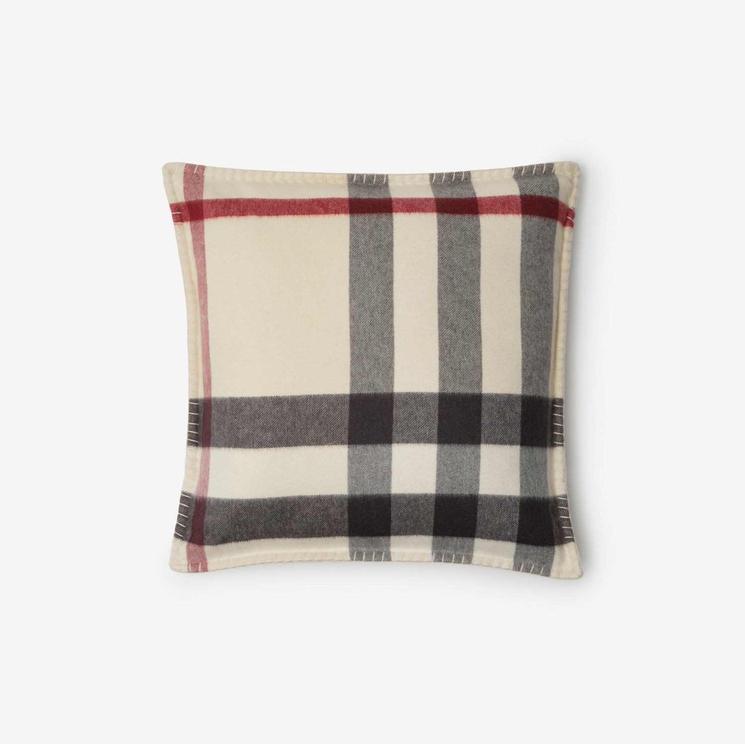 Check Cashmere Cushion in Stone | Burberry® Official