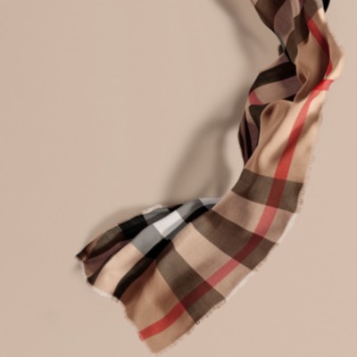 burberry camel check scarf