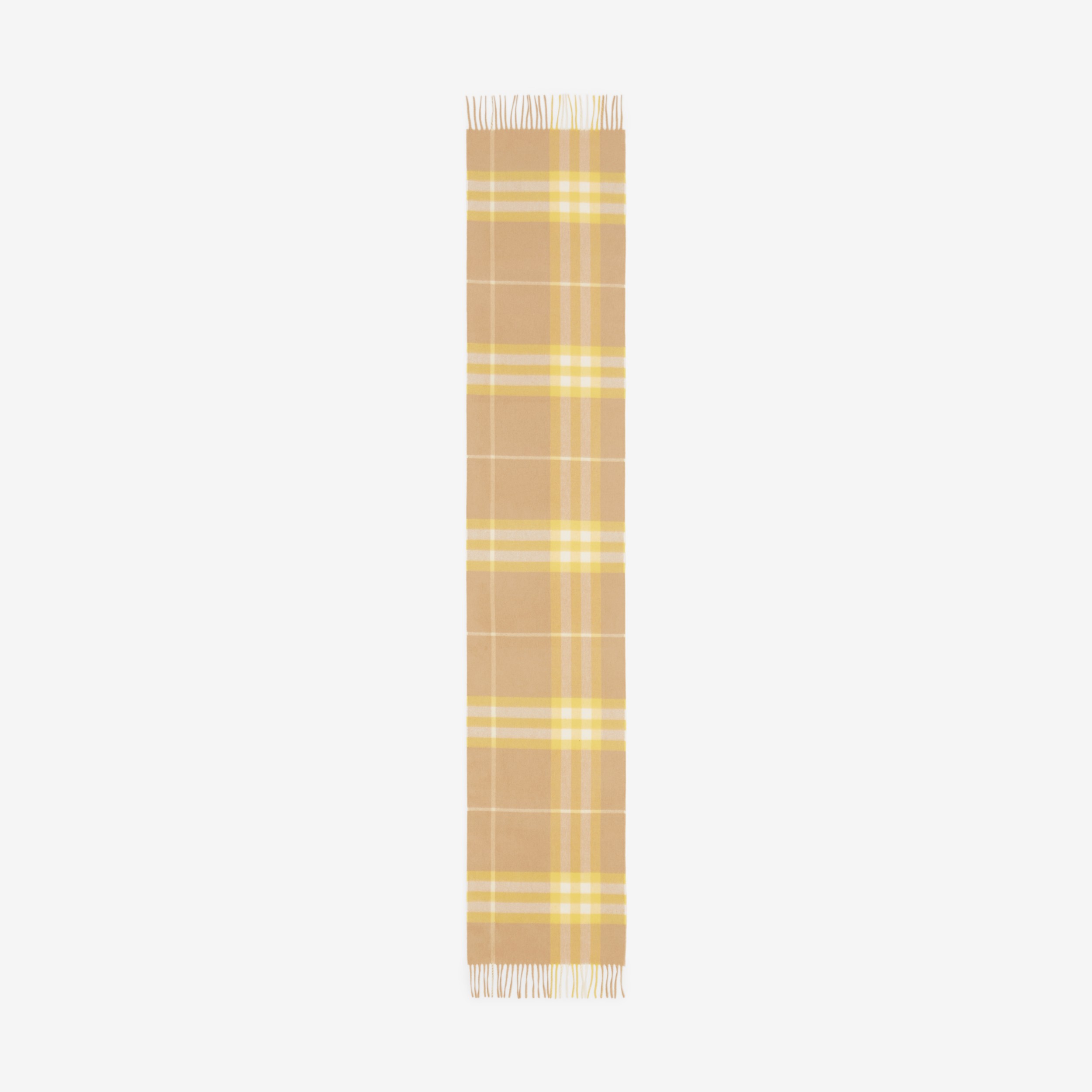 Burberry 格纹羊绒围巾 (典藏米色 / 黄色) | Burberry® 博柏利官网 - 3