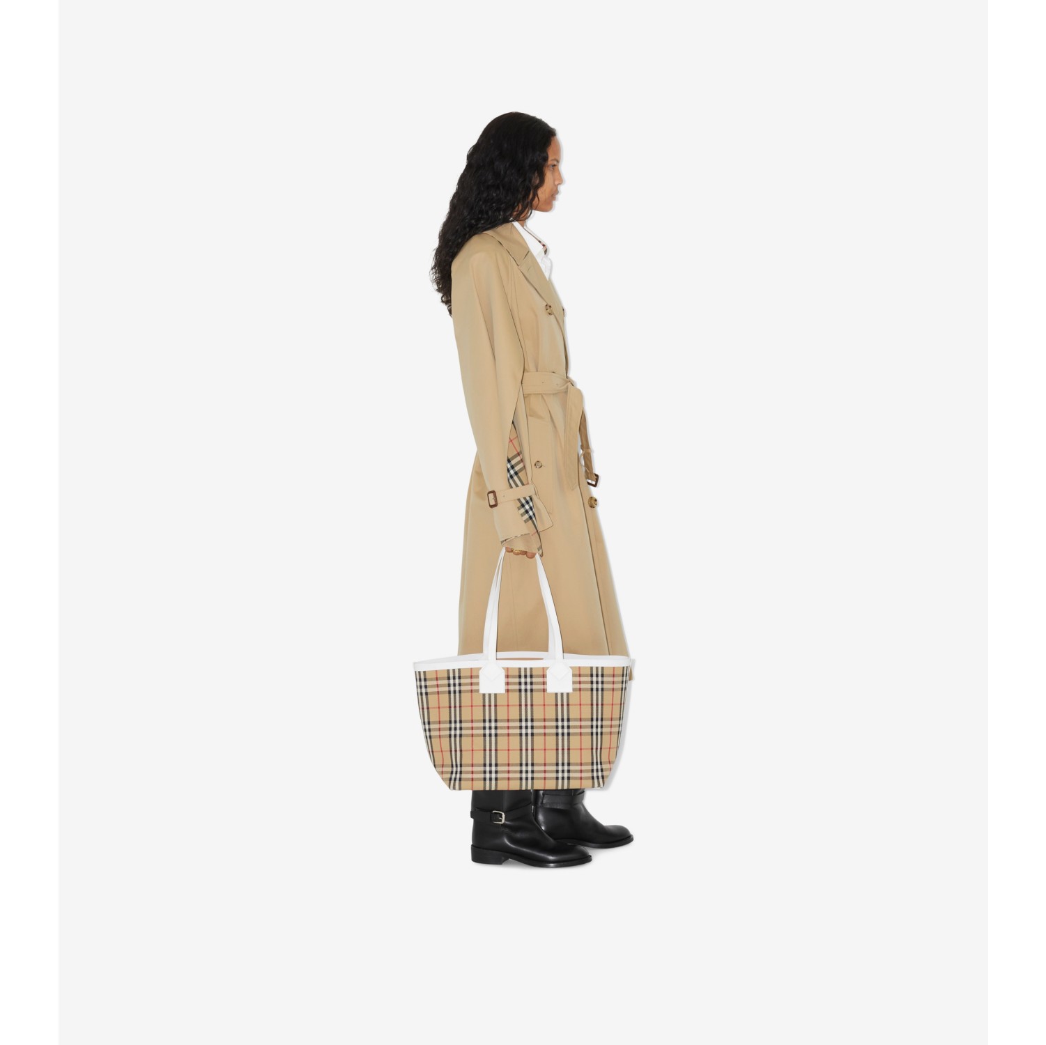 Mini London Tote Bag in Archive Beige - Women | Burberry® Official