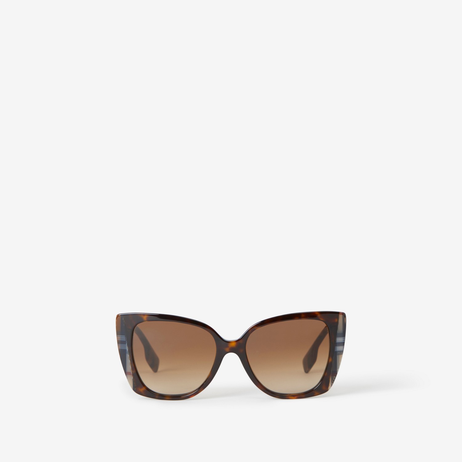 Gafas de sol oversize con montura de ojo de gato y Check (Carey) - Mujer | Burberry® oficial
