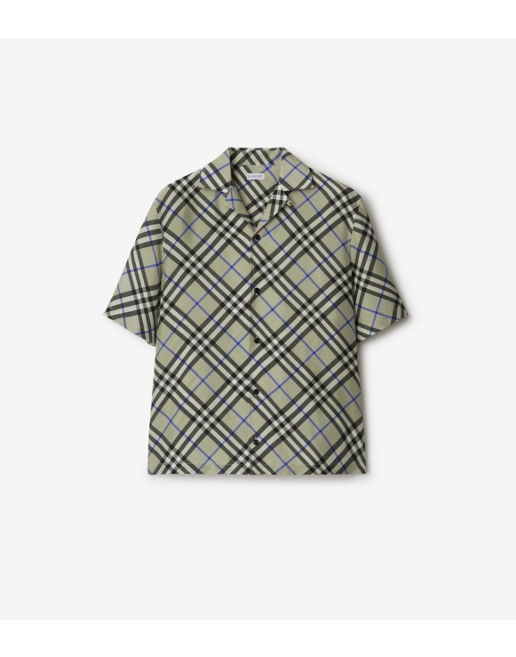 Oversized Check Silk Shirt