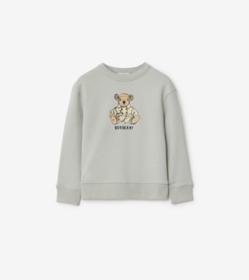 Trench Bear Cotton Sweatshirt in Limestone grey | Burberry® Official