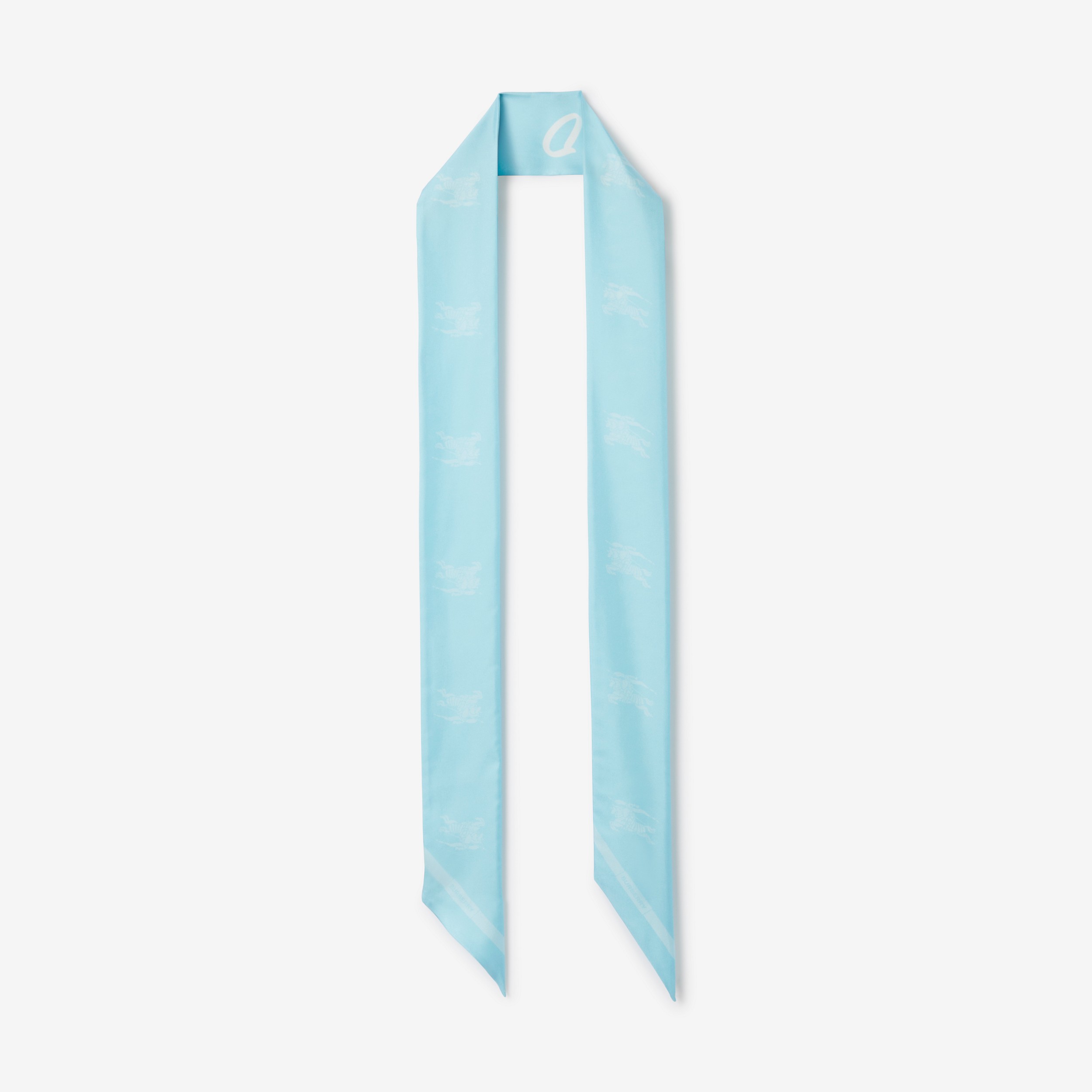 Skinny scarf de seda com estampa de montagem (Azul Topásio Intenso) | Burberry® oficial - 1
