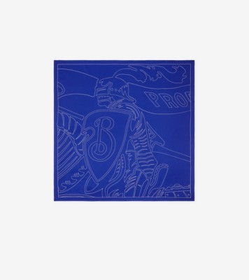 Burberry EKD silk square scarf - Blue