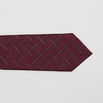 burgundy burberry tie