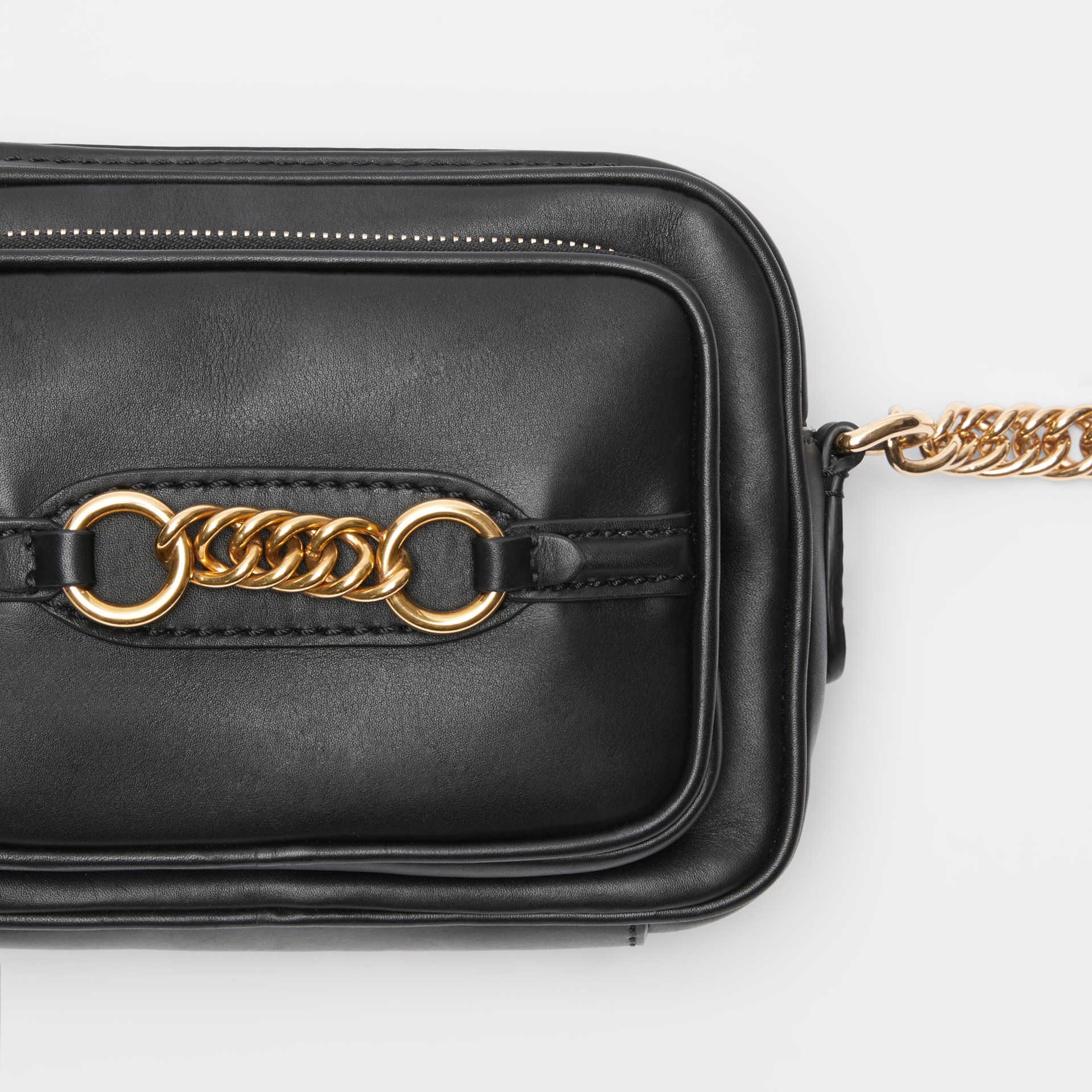 Leather Link Camera Bag in Black Women Burberry Canada