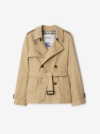 Cotton Blend Trench Jacket in colour Beige