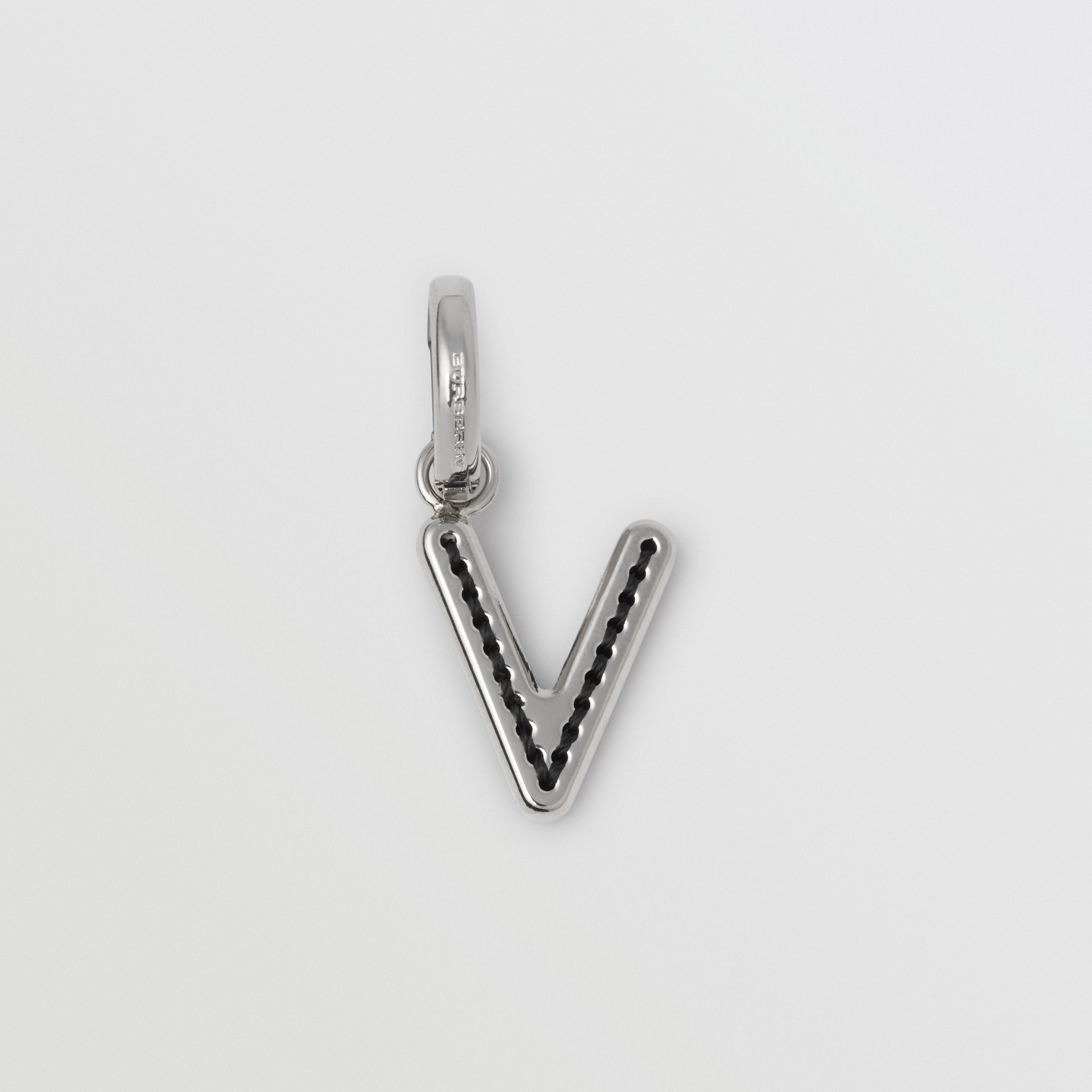 BURBERRY Leather-topstitched ‘V’ Alphabet Charm