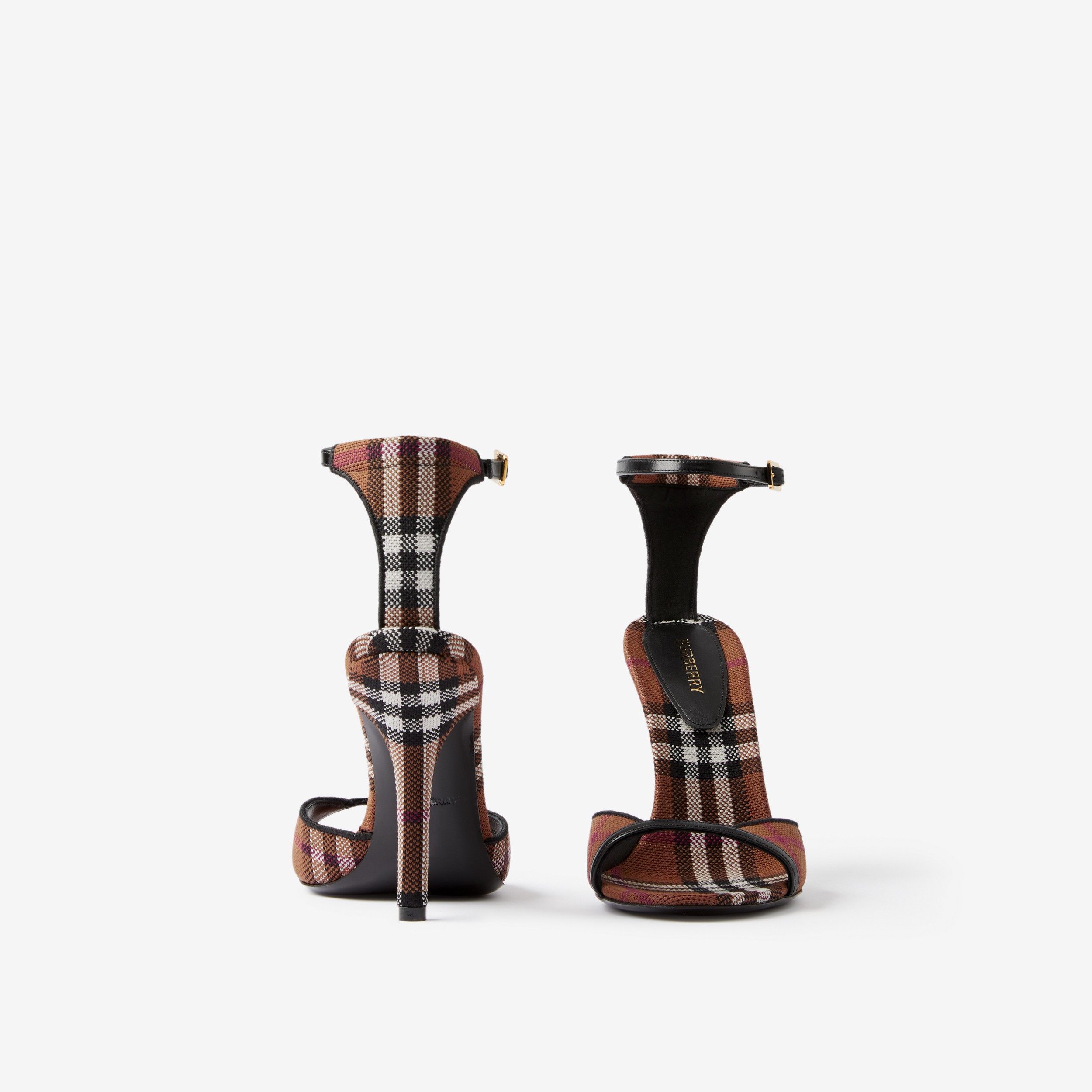 Sandálias xadrez com salto stiletto (Marrom Bétula Escuro) - Mulheres | Burberry® oficial - 4