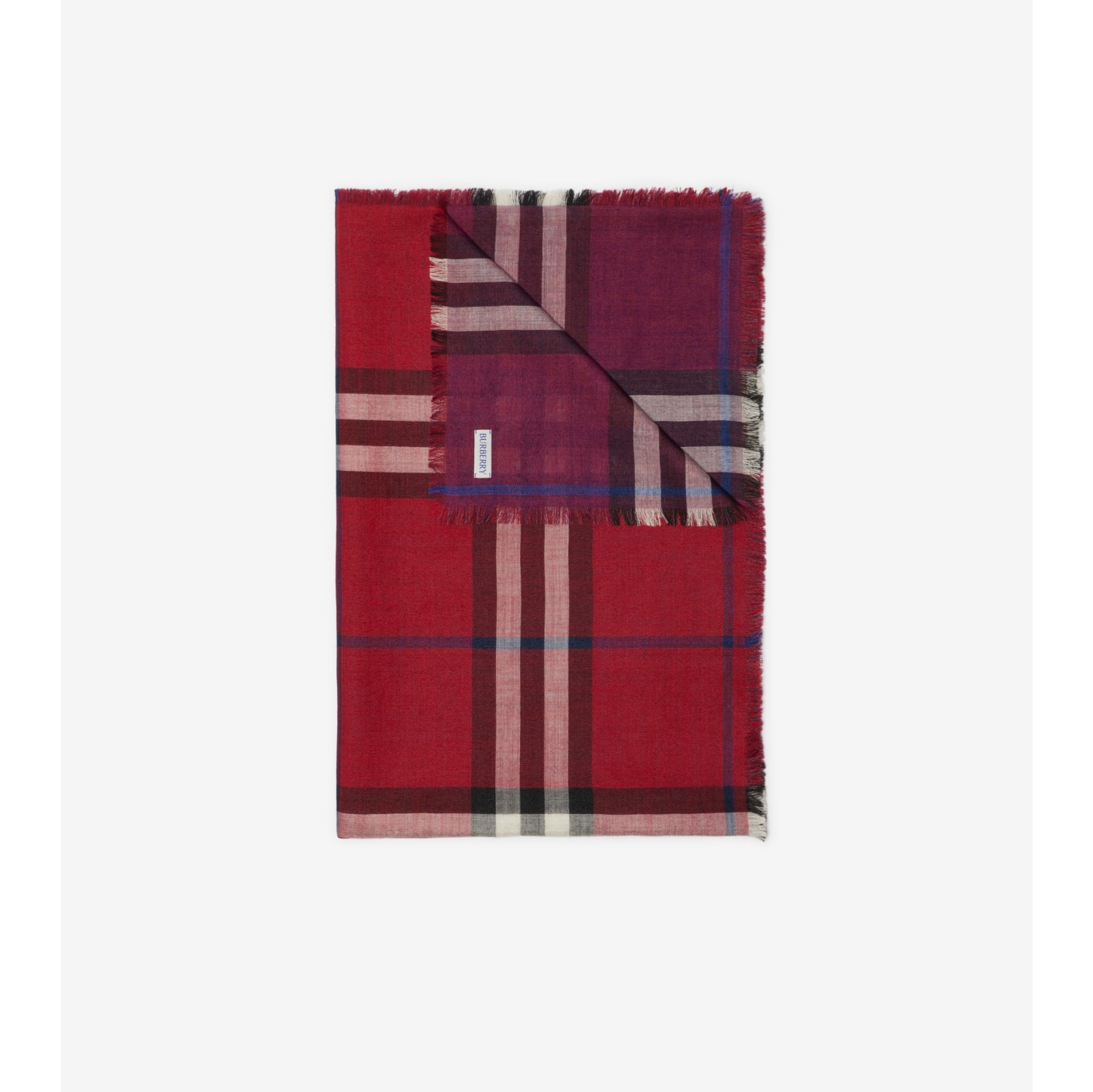 Check Reversible Wool and Silk Scarf