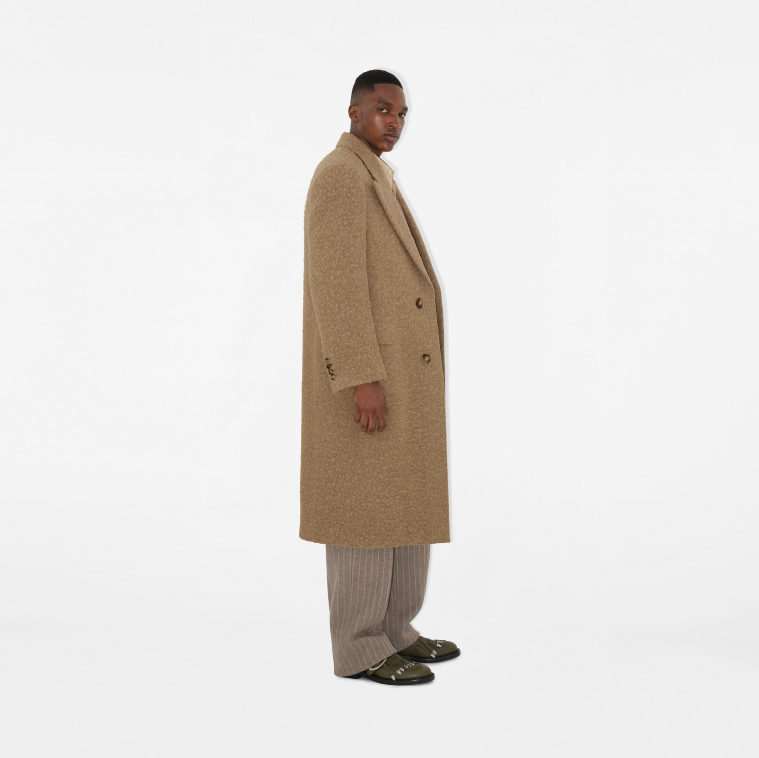 Linen Wool Blend Tailored Coat in Clay - Men | Burberry Linen Wool Blend Tailored Coat in Clay - Men | Burberry