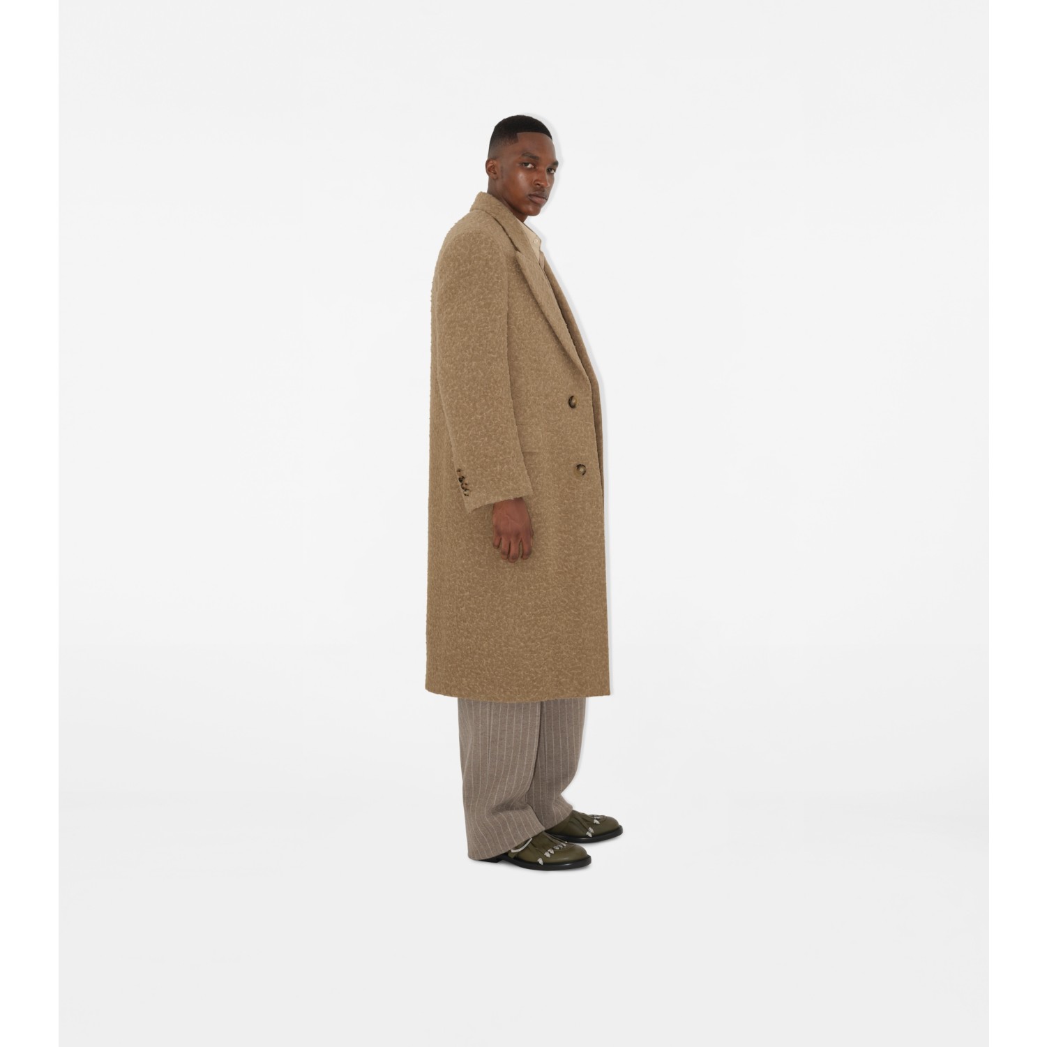 Linen Wool Blend Tailored Coat