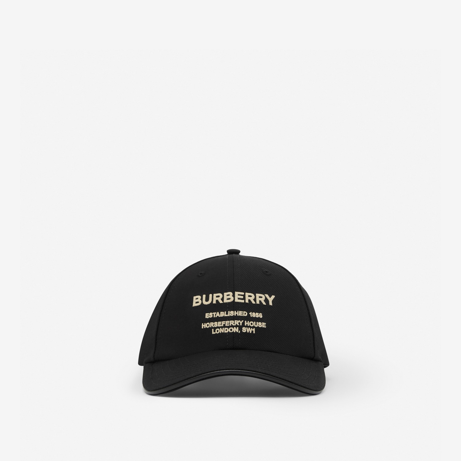 Horseferry Motif Cotton Twill Baseball Cap in Black/beige | Burberry® Official