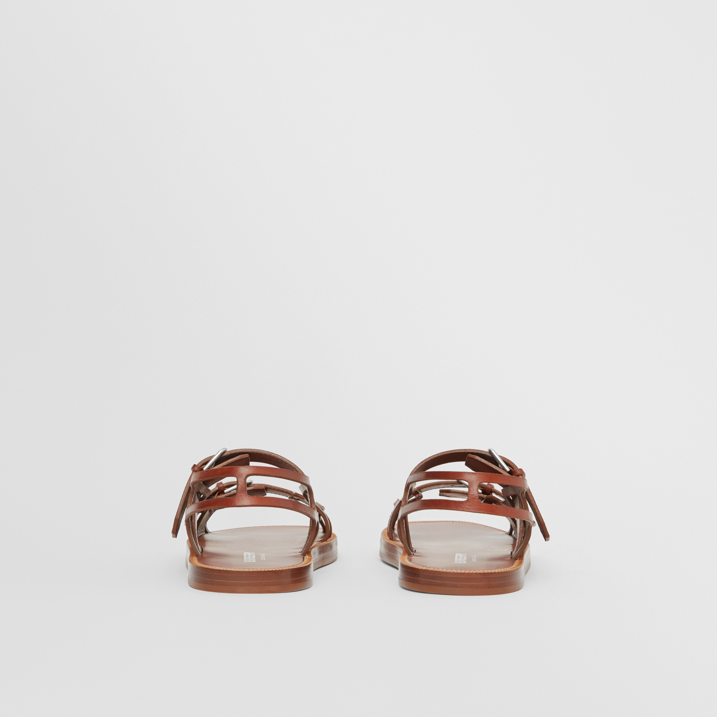Leather Webb Sandals in Tan - Men | Burberry