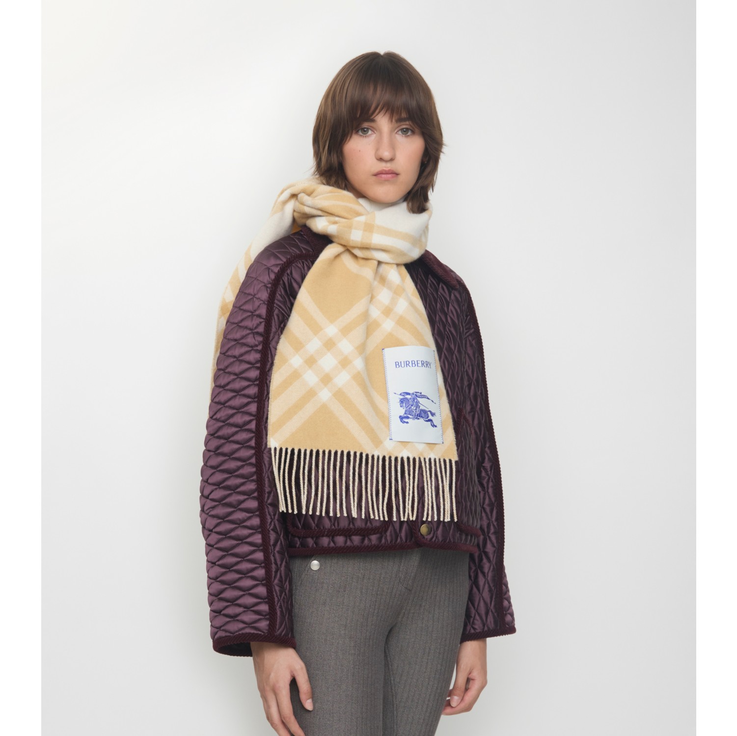 Check Cashmere Scarf